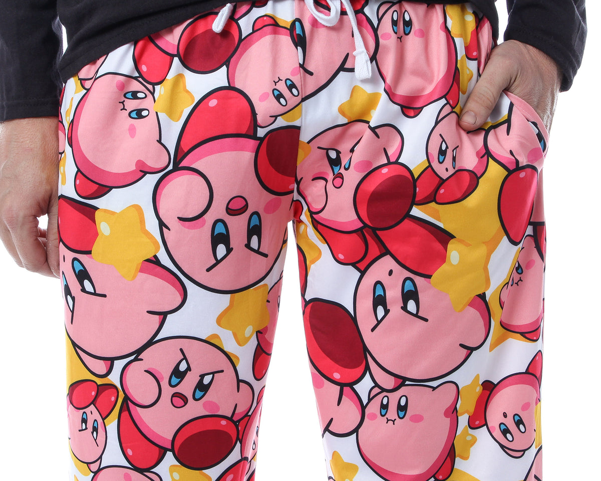 Nintendo Kirby Video Game Men's Allover Character Pattern Pajama Pants