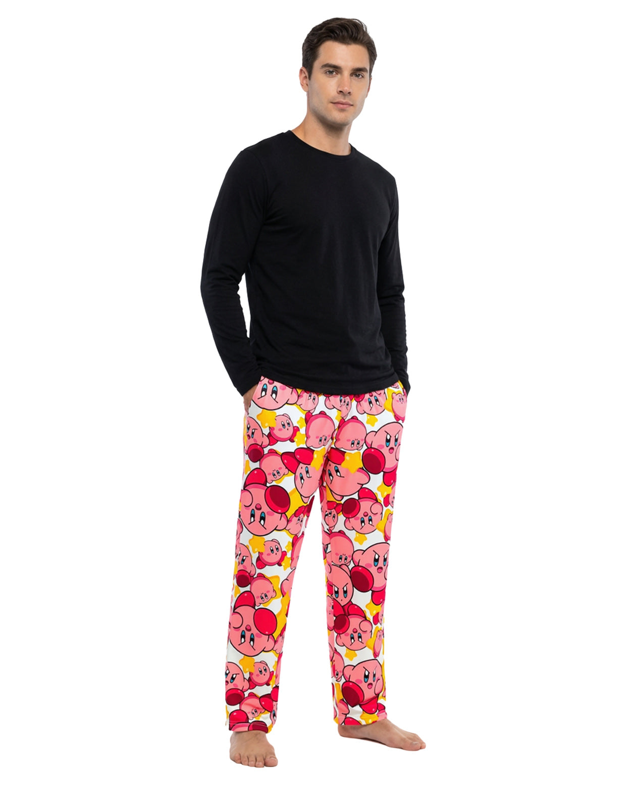 Nintendo Kirby Video Game Men's Allover Character Pattern Pajama Pants