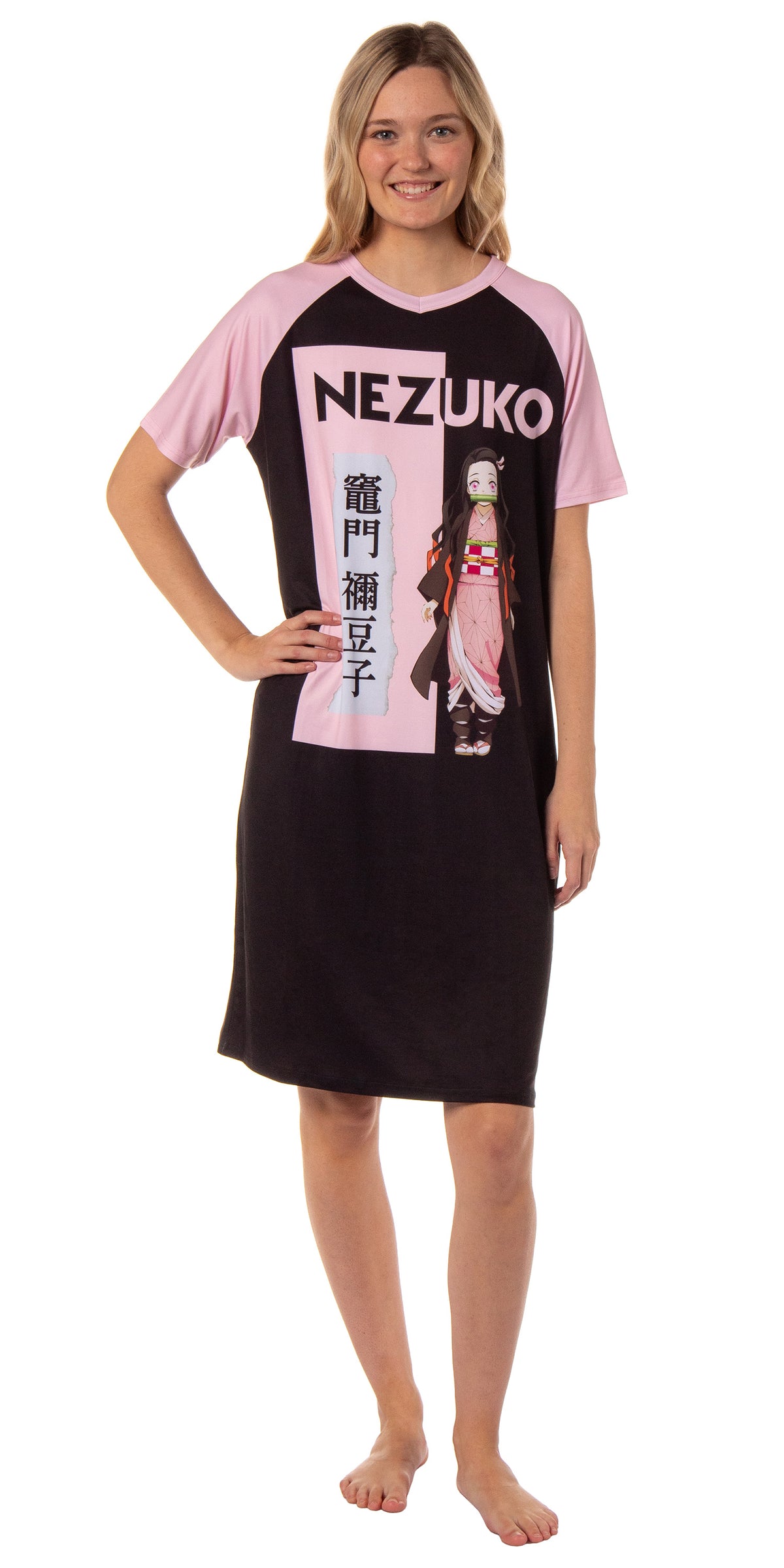 Demon Slayer Women's Nezuko Kamado Anime Character Pajama Sleep Shirt