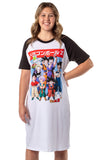 Dragon Ball Z Womens' Goku Gohan Vegeta Group Shot Pajama Sleep Shirt