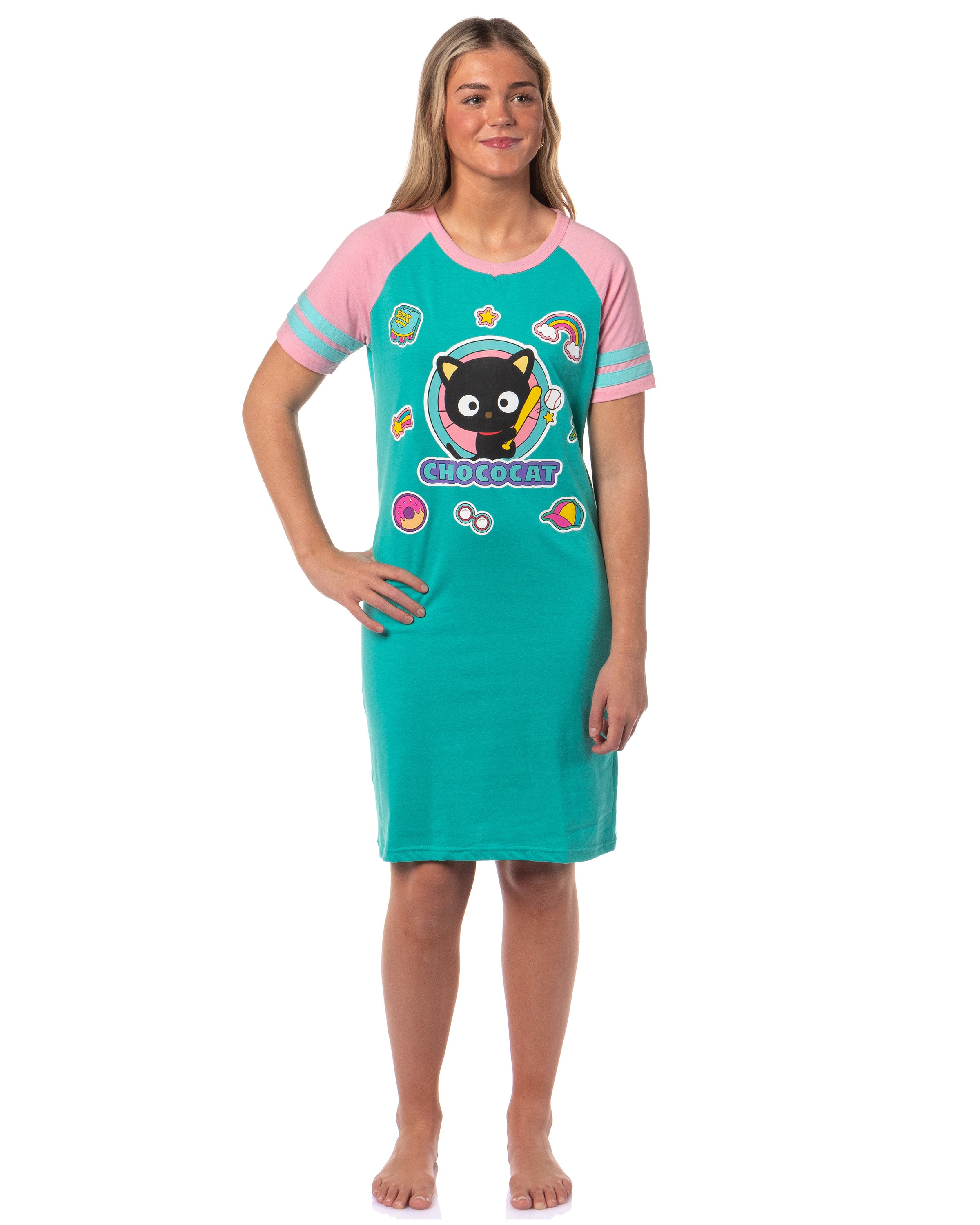 Sanrio Hello Kitty and Friends Women's Varsity Pajama Sleep Shirt