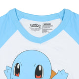 Pokemon Pajama Women's Squirtle Varsity Raglan Sleep Shirt V-Neck Nightgown (2X)