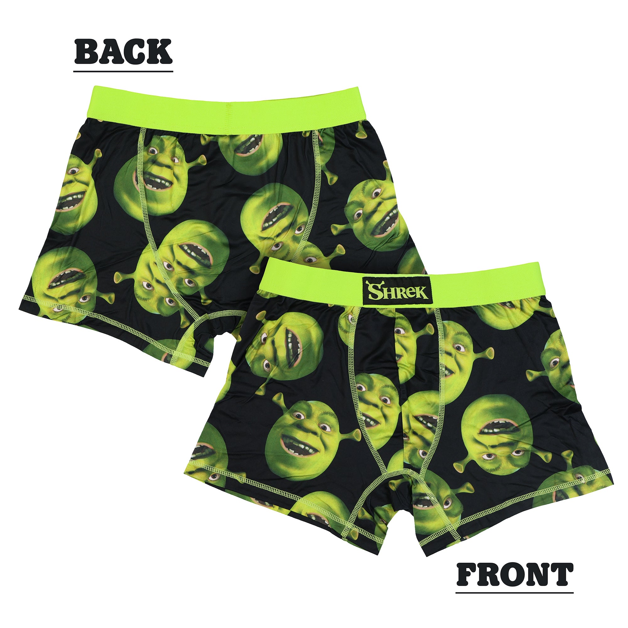 Shrek Boxer Briefs Men's Donkey and Shrek AOP Faces 3 Pack Underwear