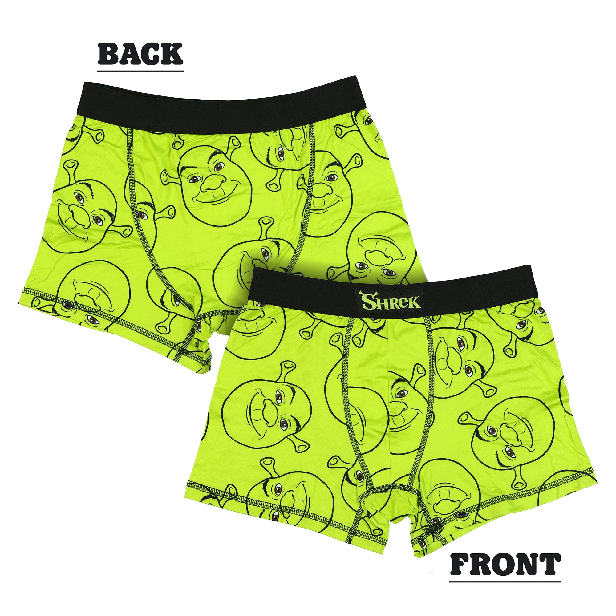 Shrek Boxer Briefs Men's Donkey and Shrek AOP Faces 3 Pack Underwear