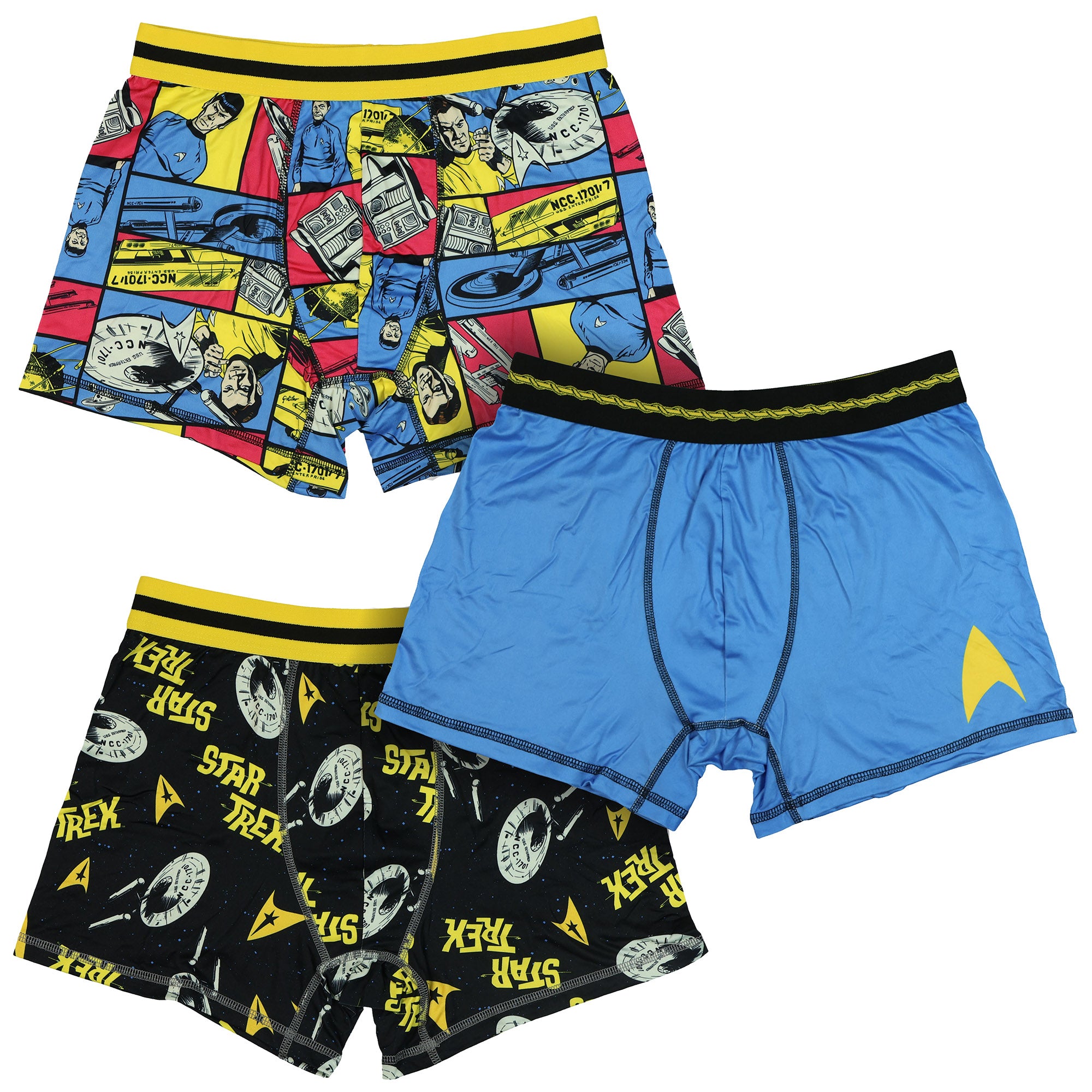 Star Trek Boxer Briefs Men's USS Enterprise 3 Pack Underwear