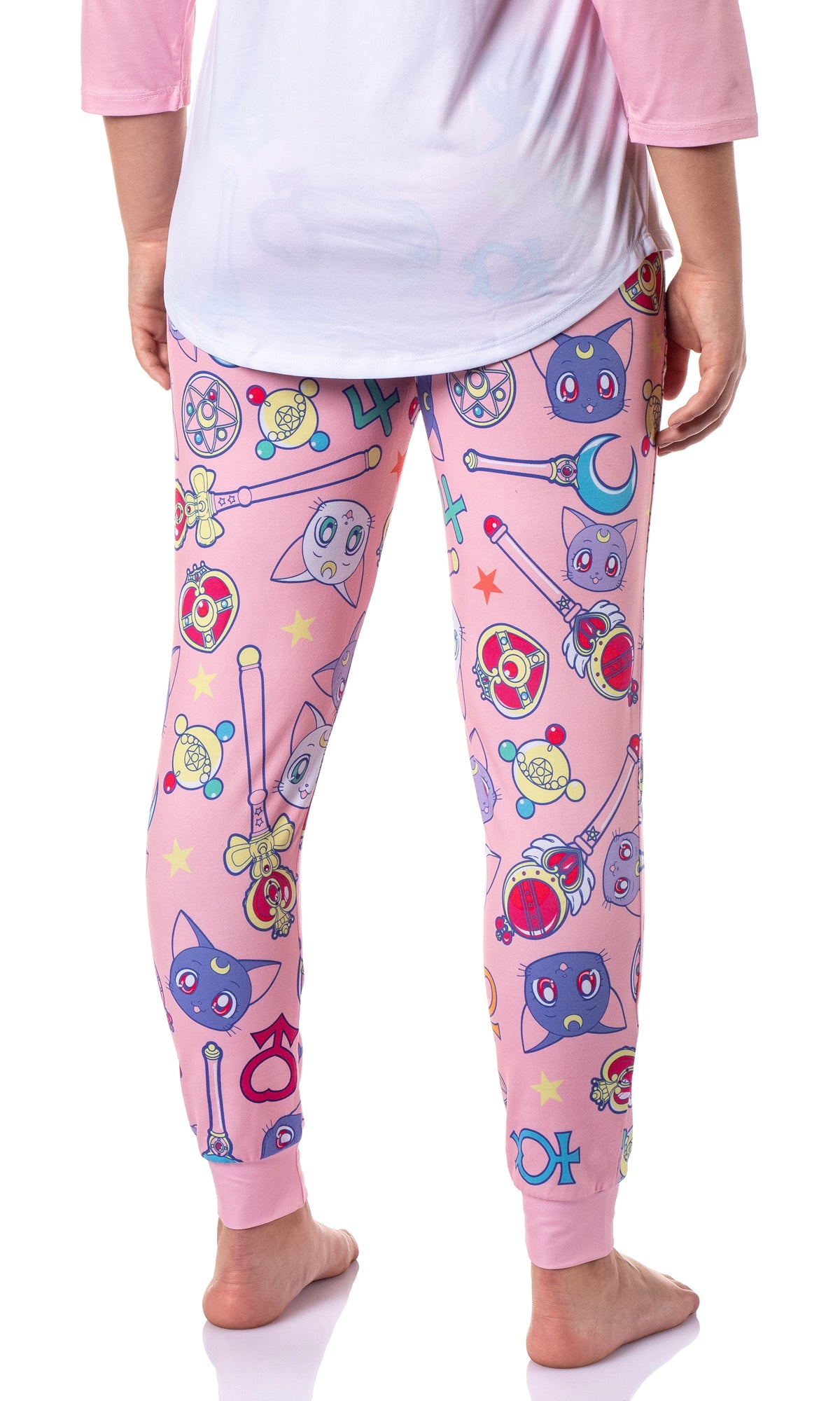 Sailor Moon Merch Women's Character Poster Raglan Jogger Pajama Set