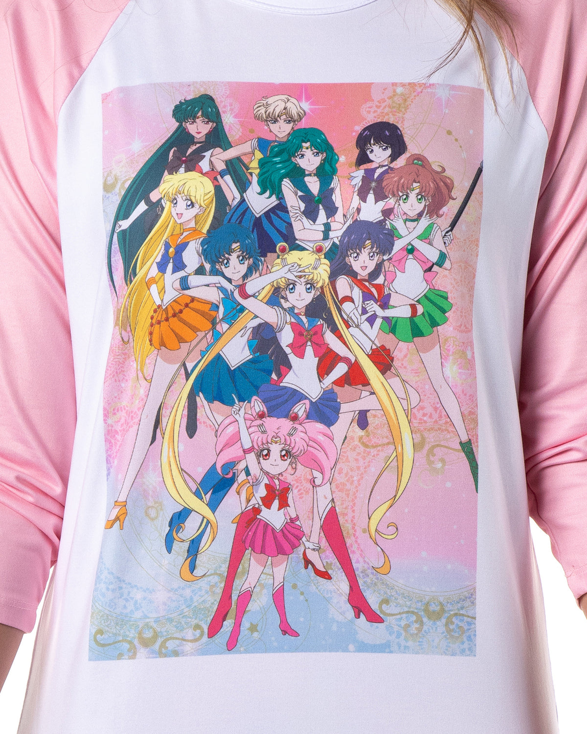 Sailor Moon Merch Women's Character Poster Raglan Jogger Pajama Set