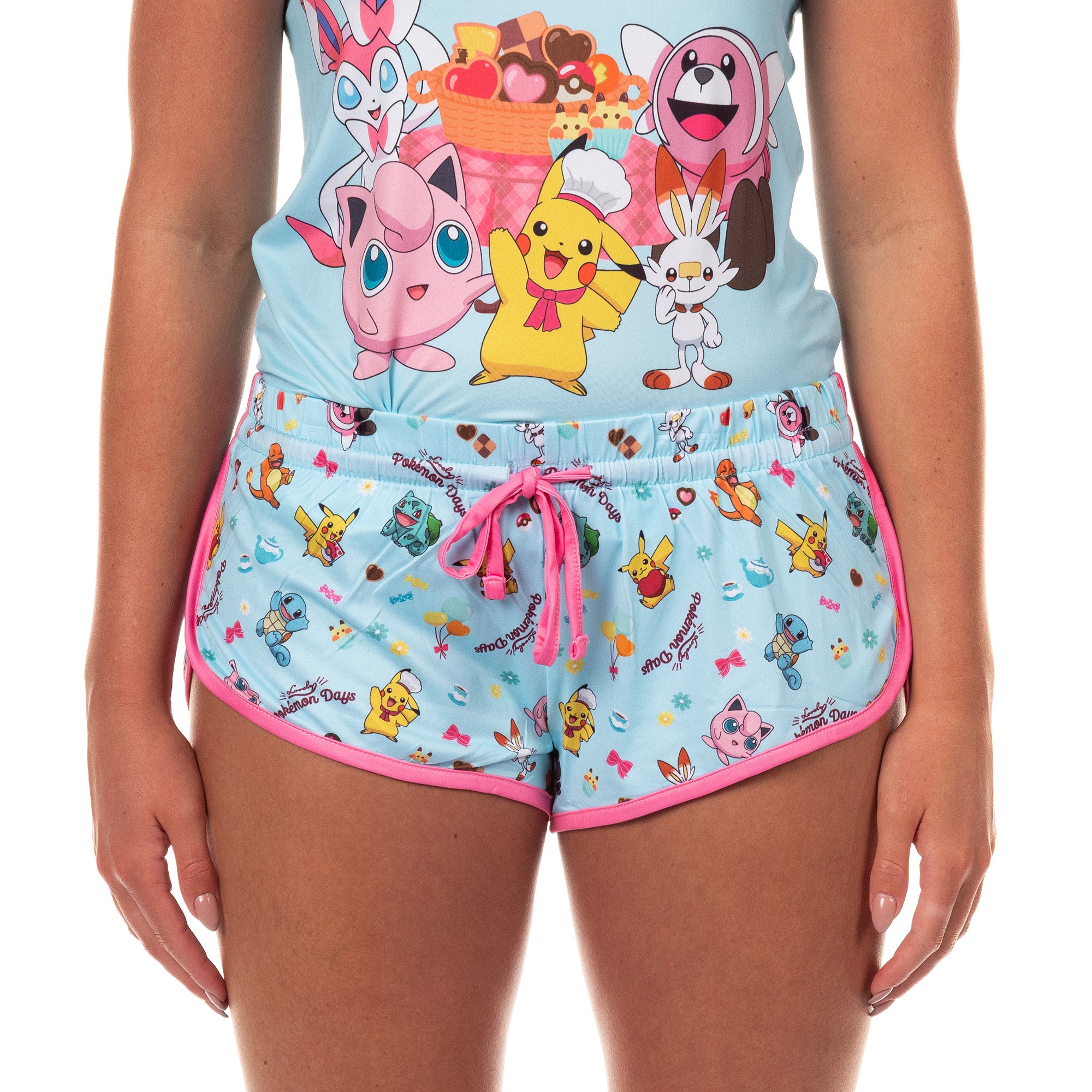 Pokemon Pajamas Women's Pikachu and Jigglypuff Tank and Short Sleep Set