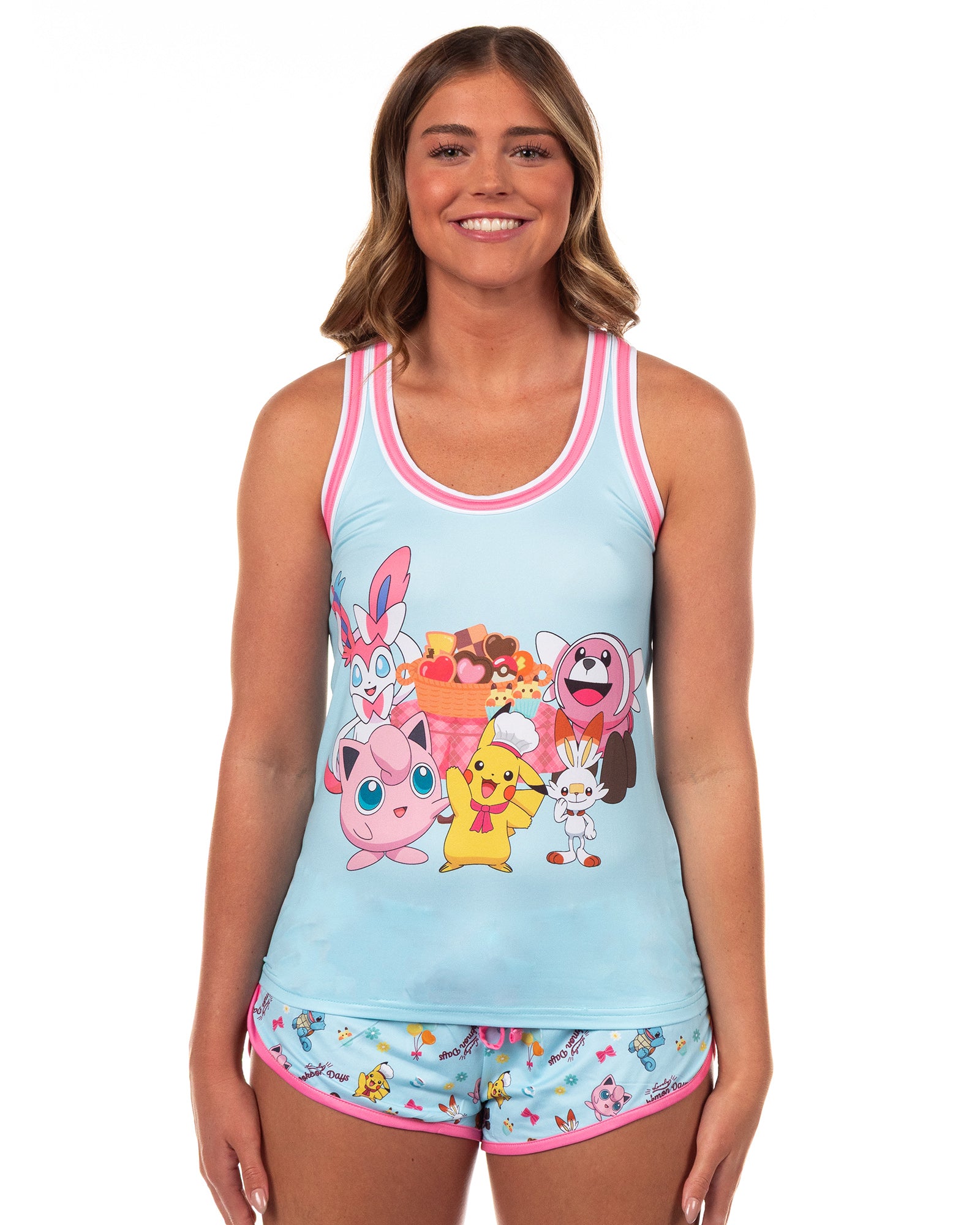 Pokemon Pajamas Women's Pikachu and Jigglypuff Tank and Short Sleep Set