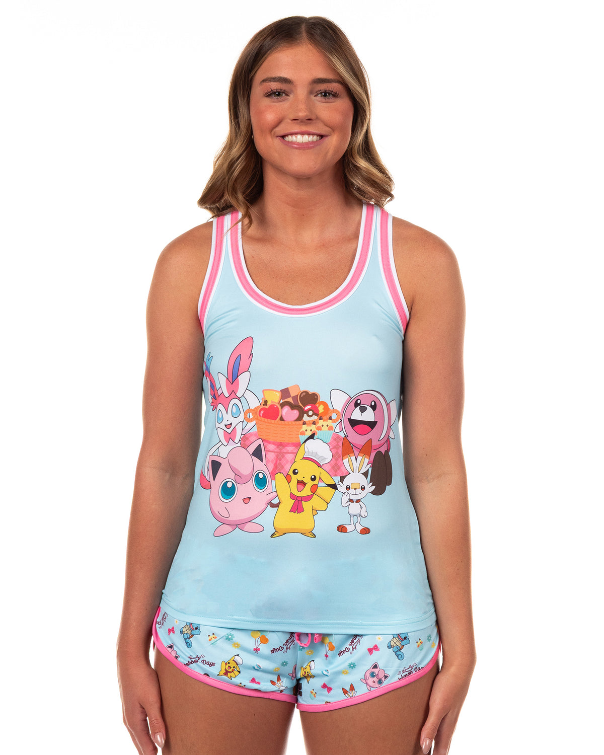 Pokemon Pajamas Women's Pikachu and Jigglypuff Tank and Short Sleep Set