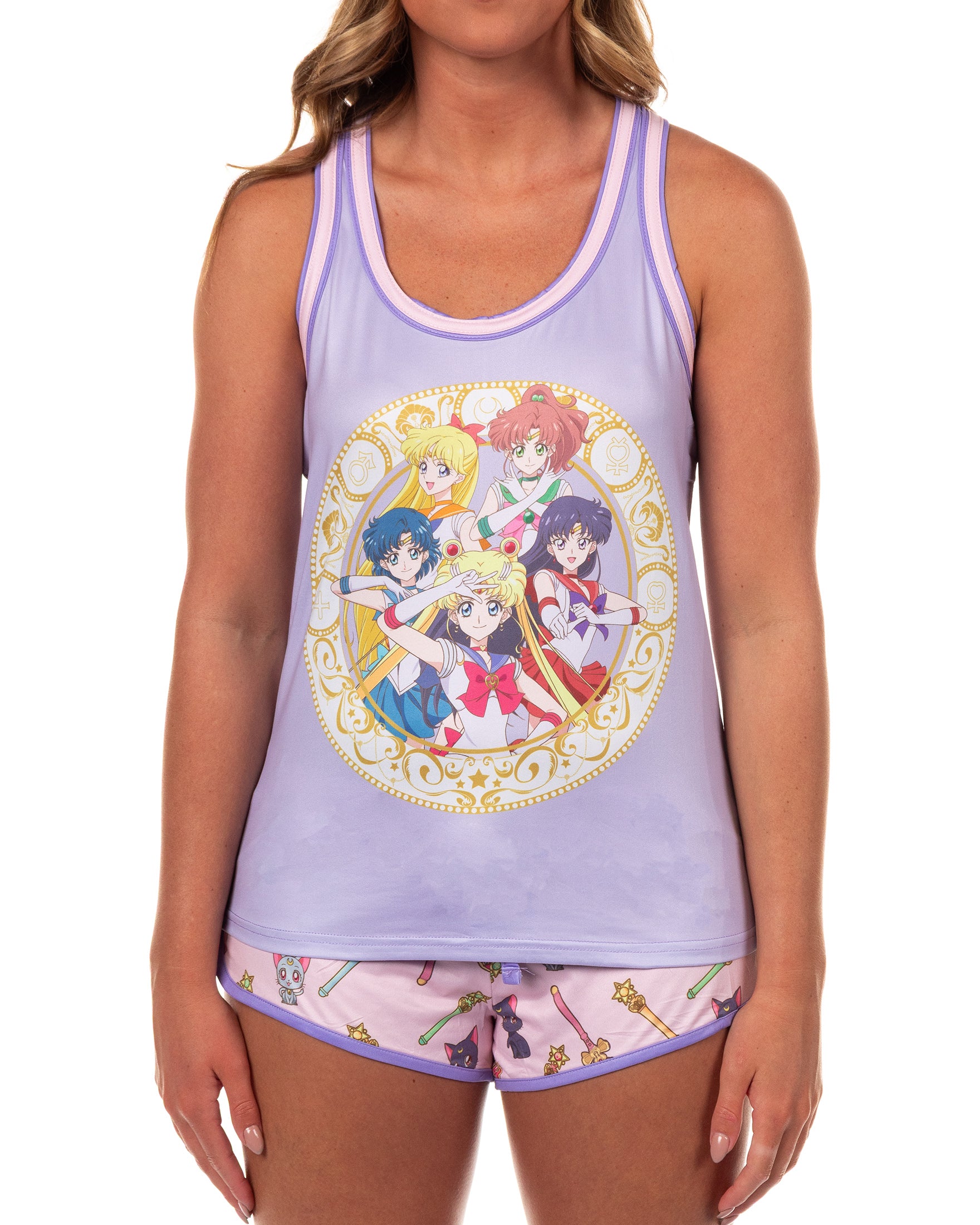Sailor Moon Pajamas Women's Sailor Scouts Tank and Short Sleep Set