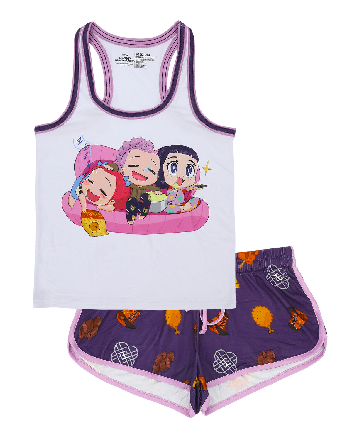 KPop Demon Hunters Pajamas Junior Women's 2 Piece Tank Top Pajama Set