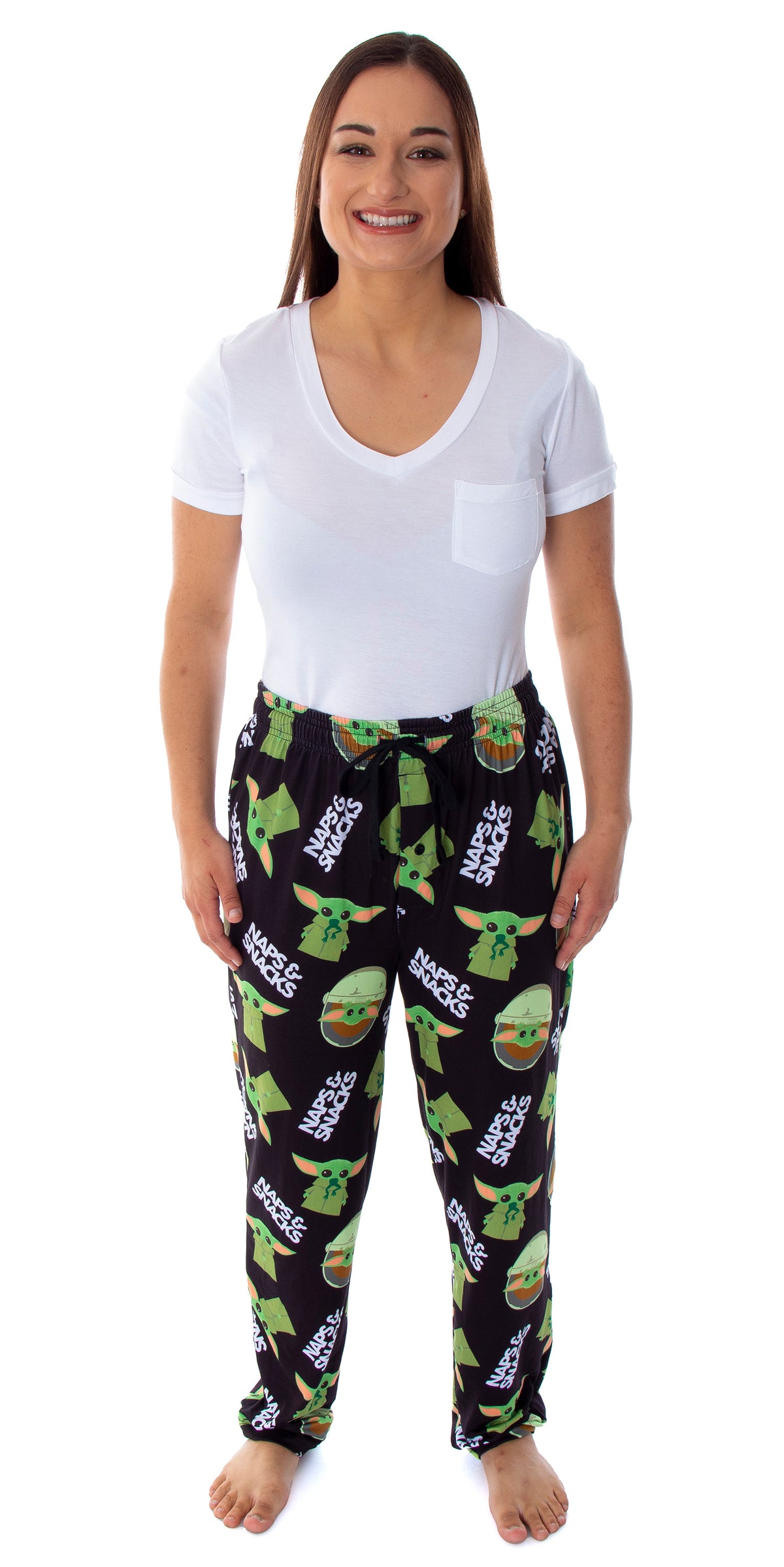 Star Wars Men's Baby Yoda Snacks And Naps Sleep Lounge Pajama Pants