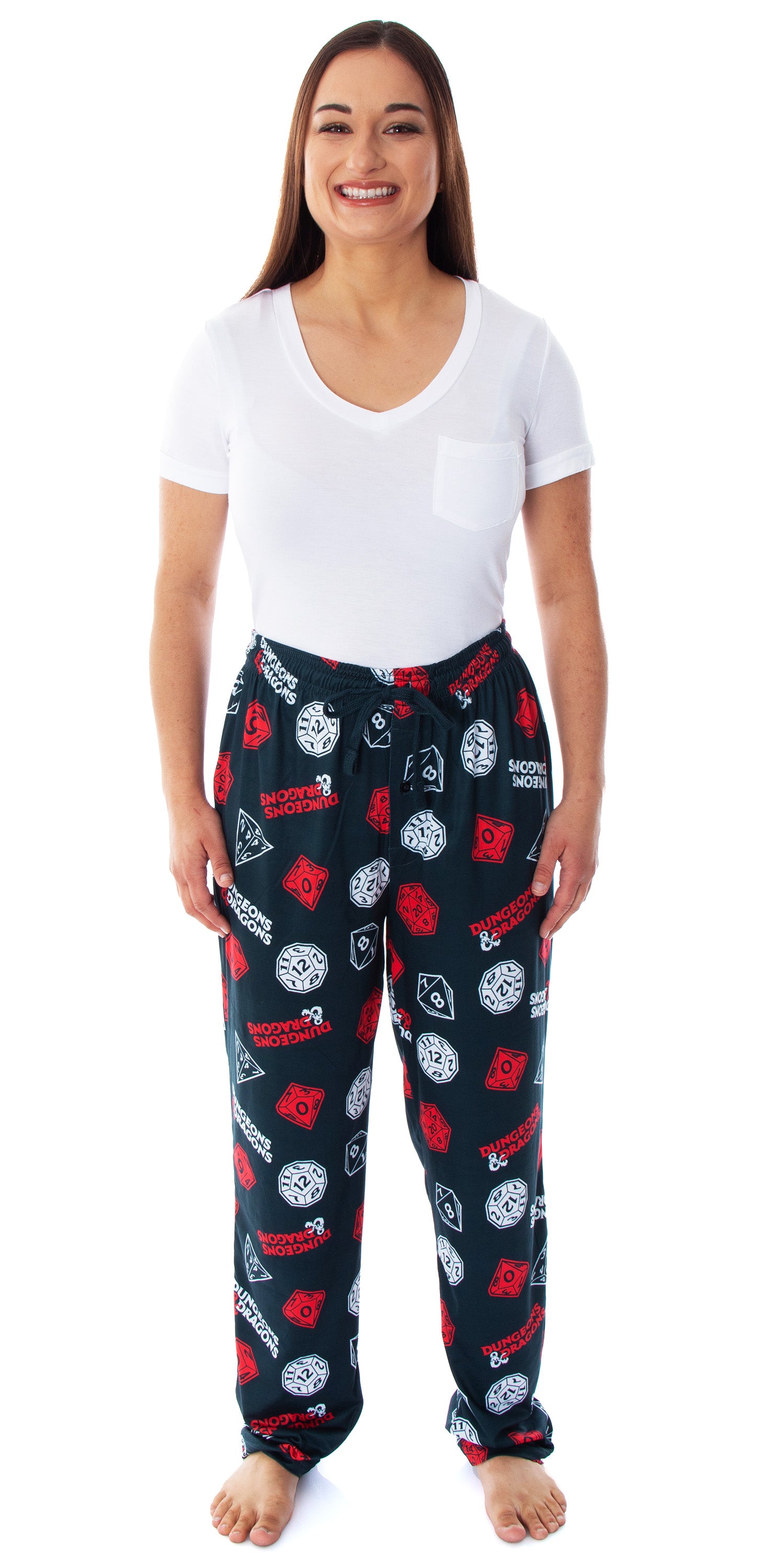 Dungeons and Dragon Men's Allover Game Dice Print Lounge Pajama Pants