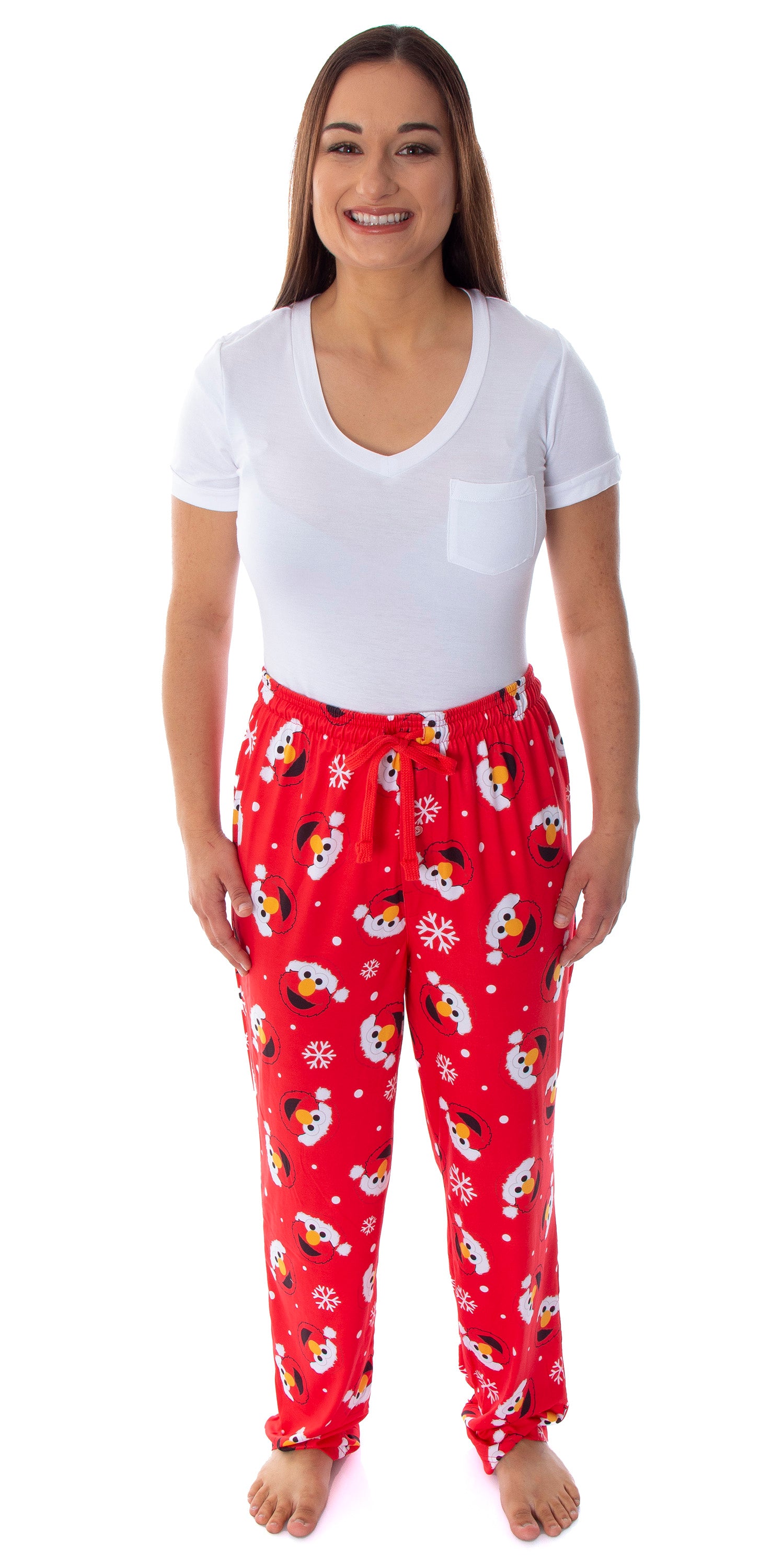 Sesame Street Men's Santa Elmo Christmas Holiday Lounge Pajama Pants