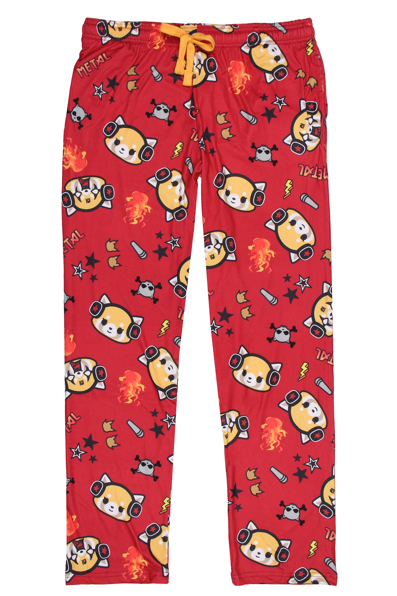 Aggretsuko Women's Pajama Pants Death Metal Rock Adult Lounge Sleep Bottoms