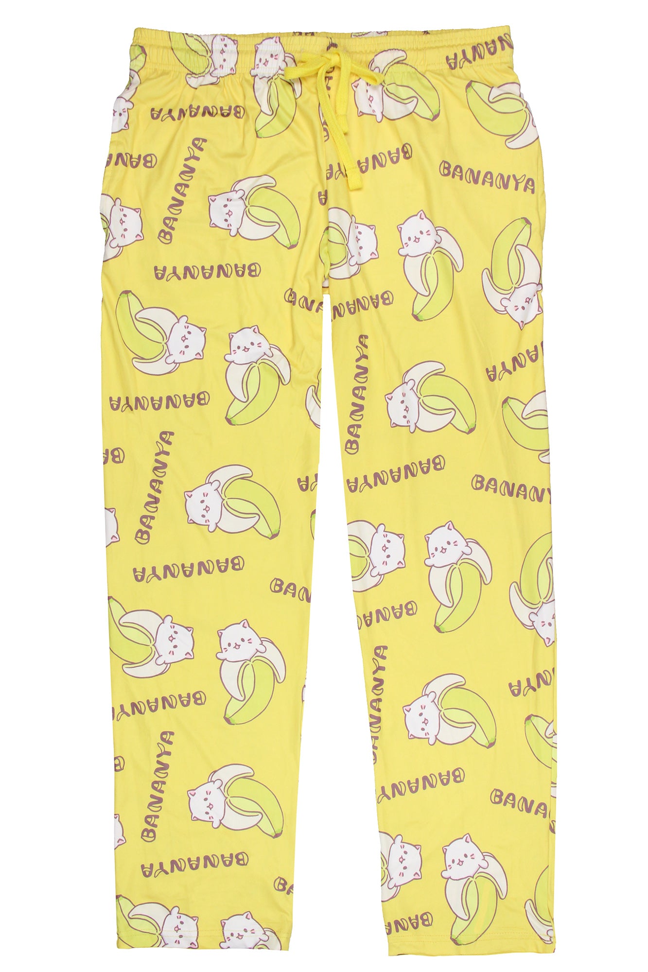 Bananya Women's Bananya Cat and Title All Over Print Lounge Pajama Pants