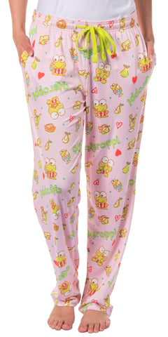 Sanrio Keroppi Women's Pajama Pants Allover Print Adult Lounge Sleep Bottoms