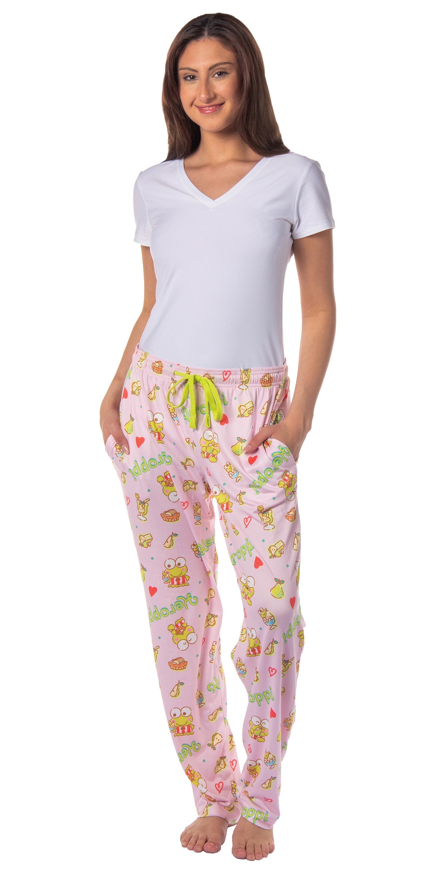 Sanrio Keroppi Women's Pajama Pants Allover Print Adult Lounge Sleep Bottoms