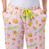Sanrio Keroppi Women's Pajama Pants Allover Print Adult Lounge Sleep Bottoms