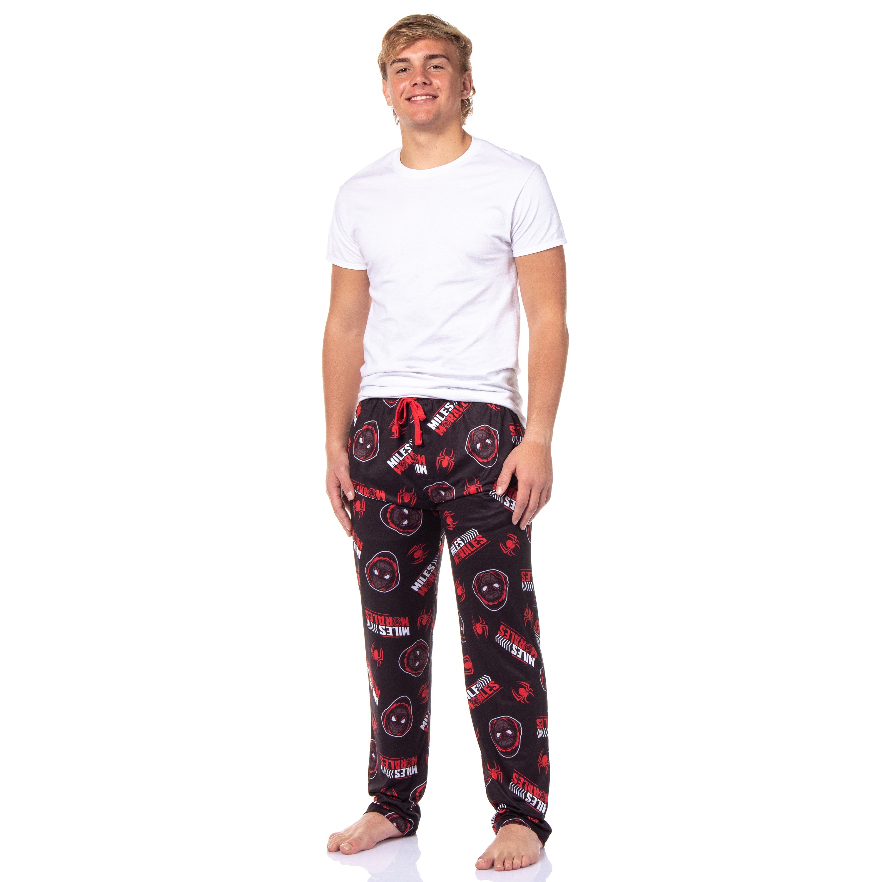 Marvel Spiderman Miles Morales Men's Allover Pattern Adult Pajama Pants