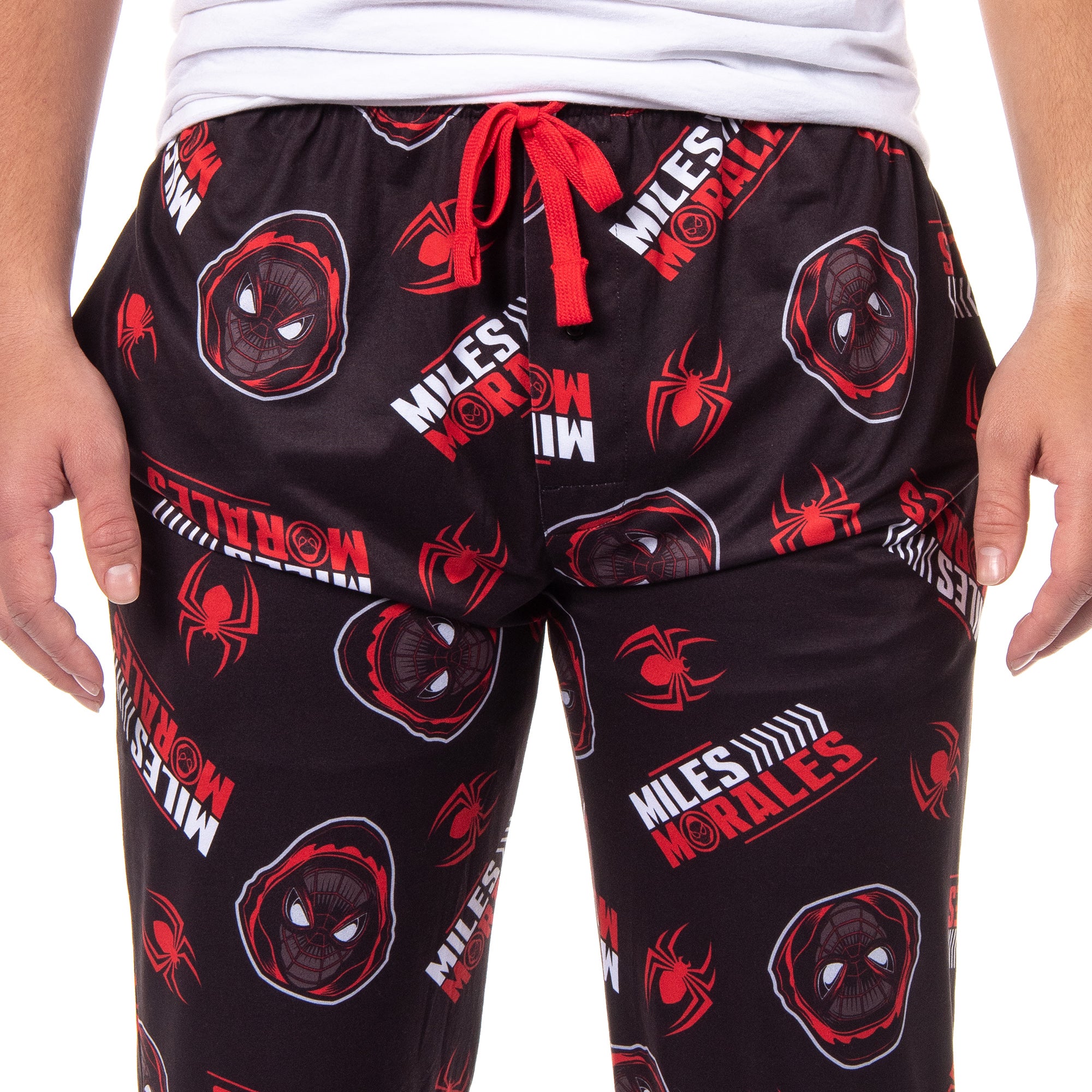 Marvel Spiderman Miles Morales Men's Allover Pattern Adult Pajama Pants