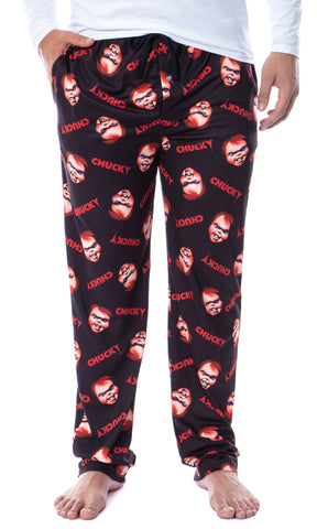 Chucky Mens' Face and Logo Toss Print Pajama Lounge Pants Sleepwear
