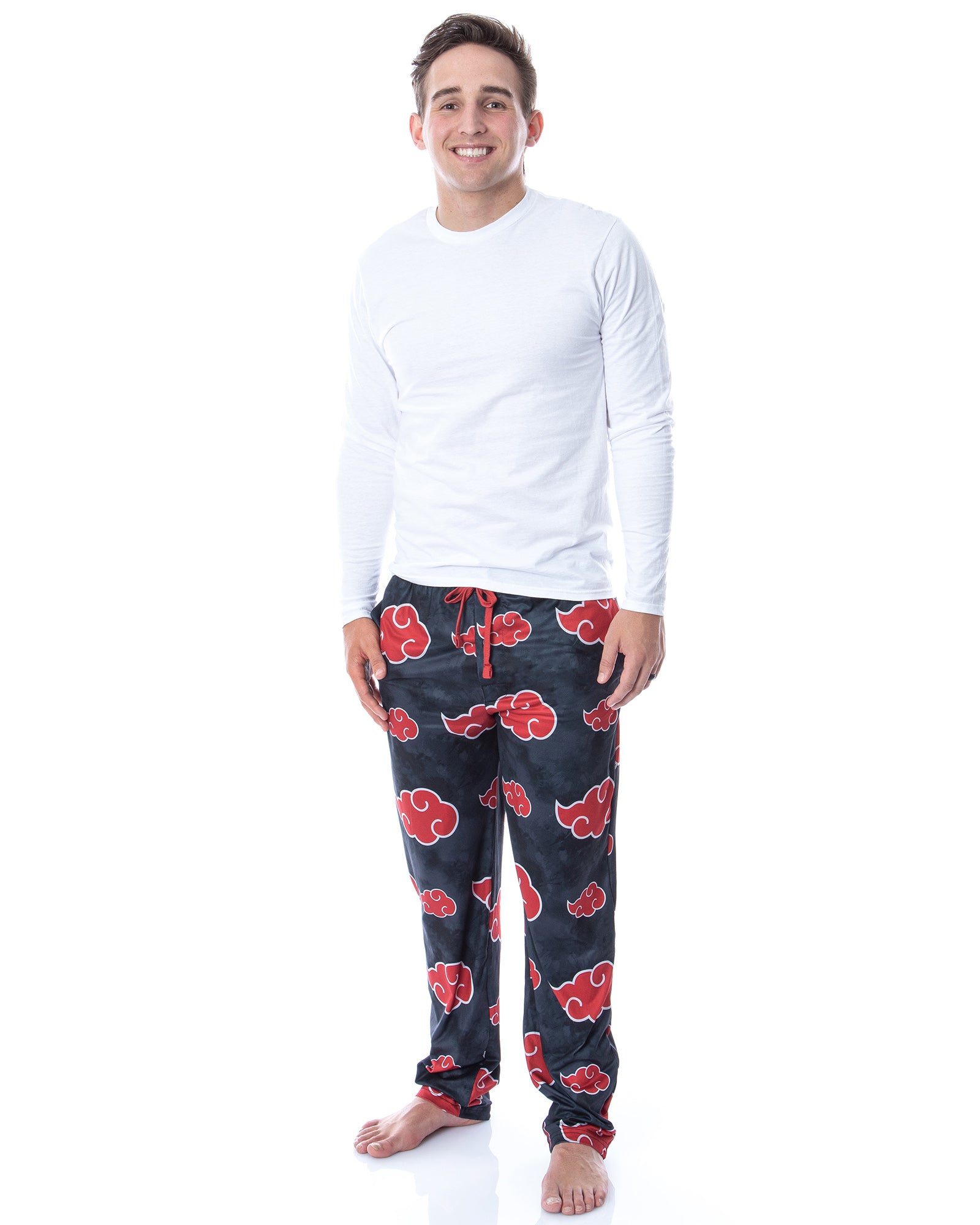 Naruto Shippuden Mens' Akatsuki Clouds Pajama Sleep Lounge Pants