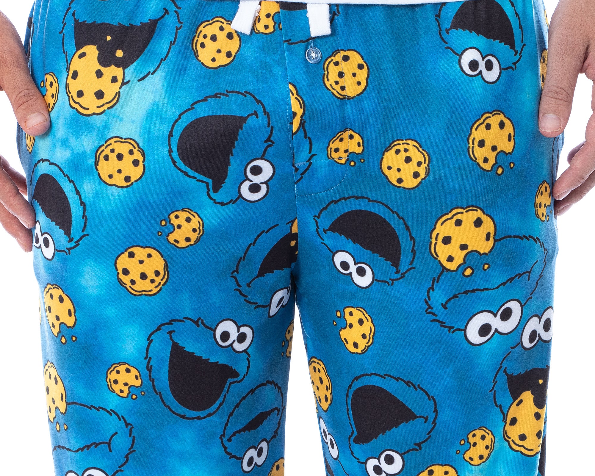 Sesame Street Men's Cookie Monster Tie Dye Adult Sleep Lounge Pajama Pants