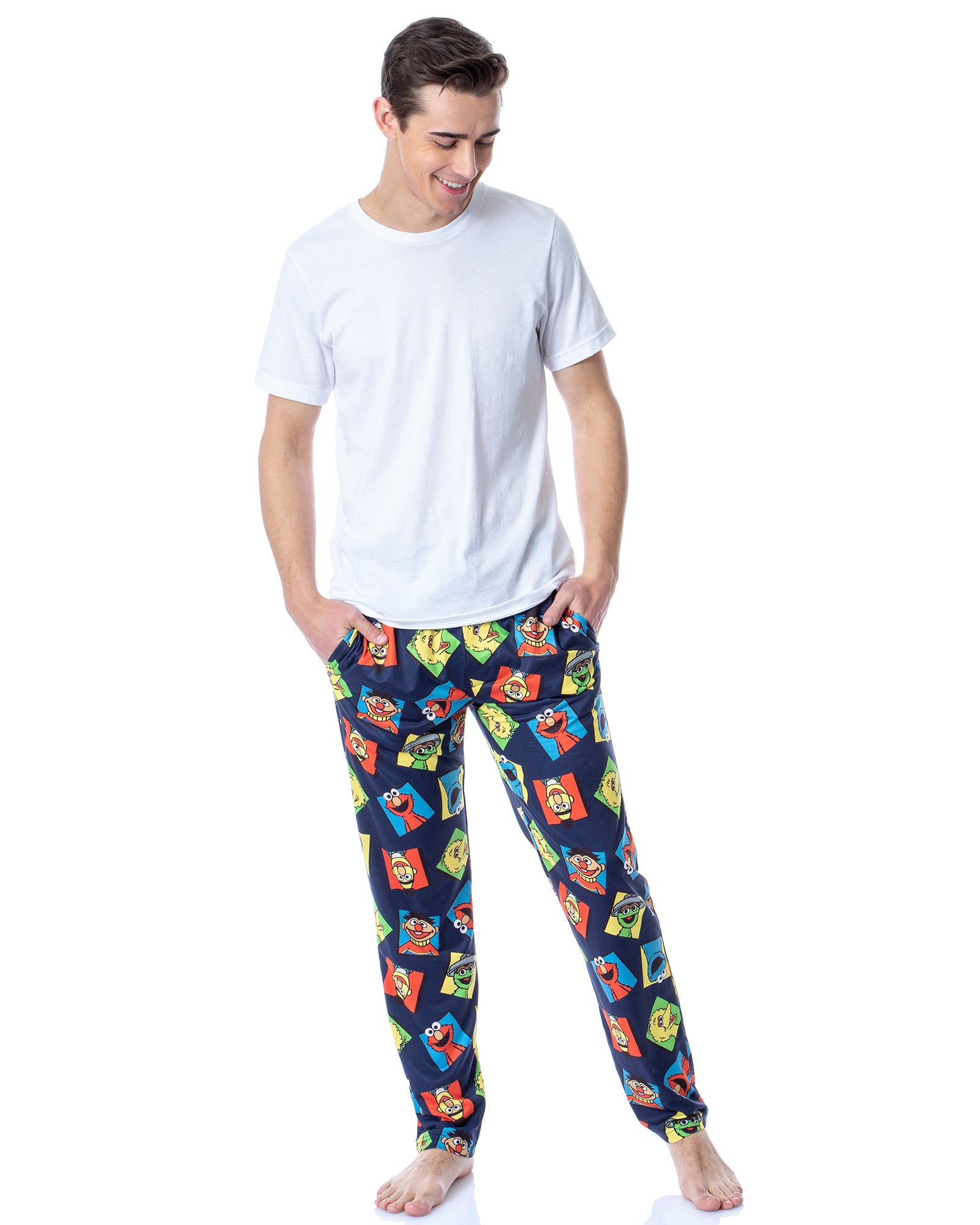 Sesame Street Men's Cookie Monster Elmo Big Bird Oscar The Grouch Pajama Pants