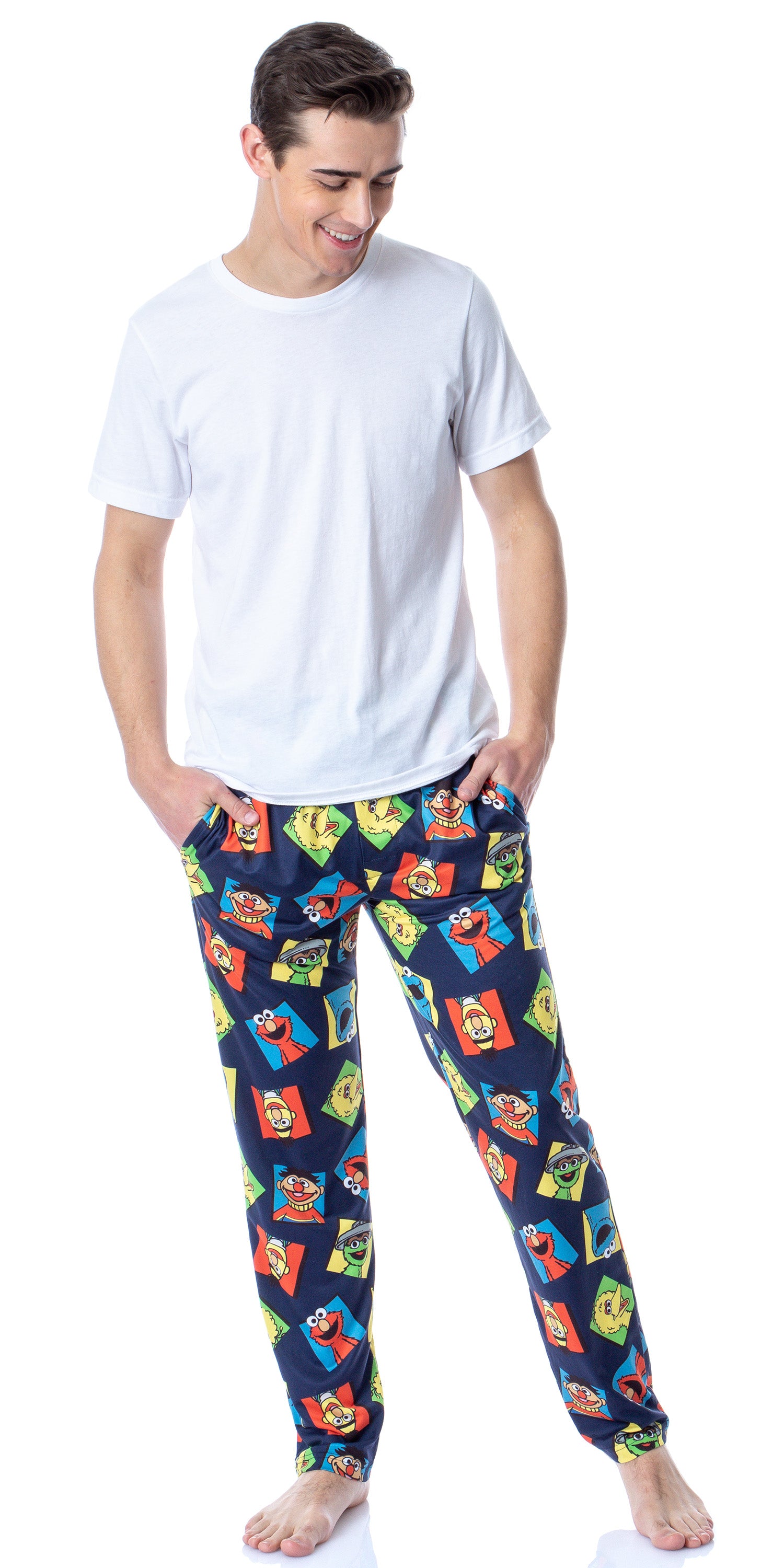 Sesame Street Men's Cookie Monster Elmo Big Bird Oscar The Grouch Pajama Pants