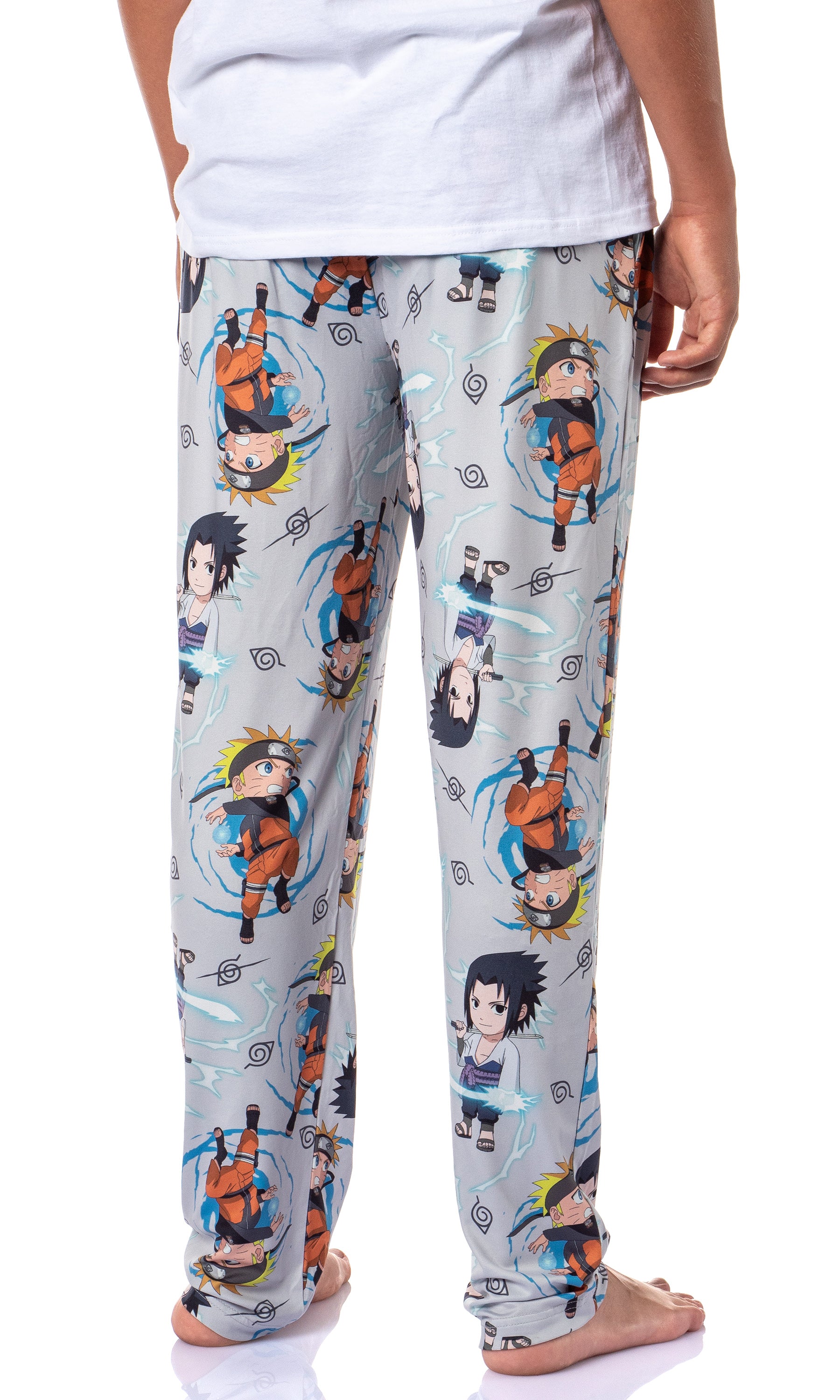 Naruto Shippuden Men's Chibi Characters And Symbols Lounge Pajama Pants