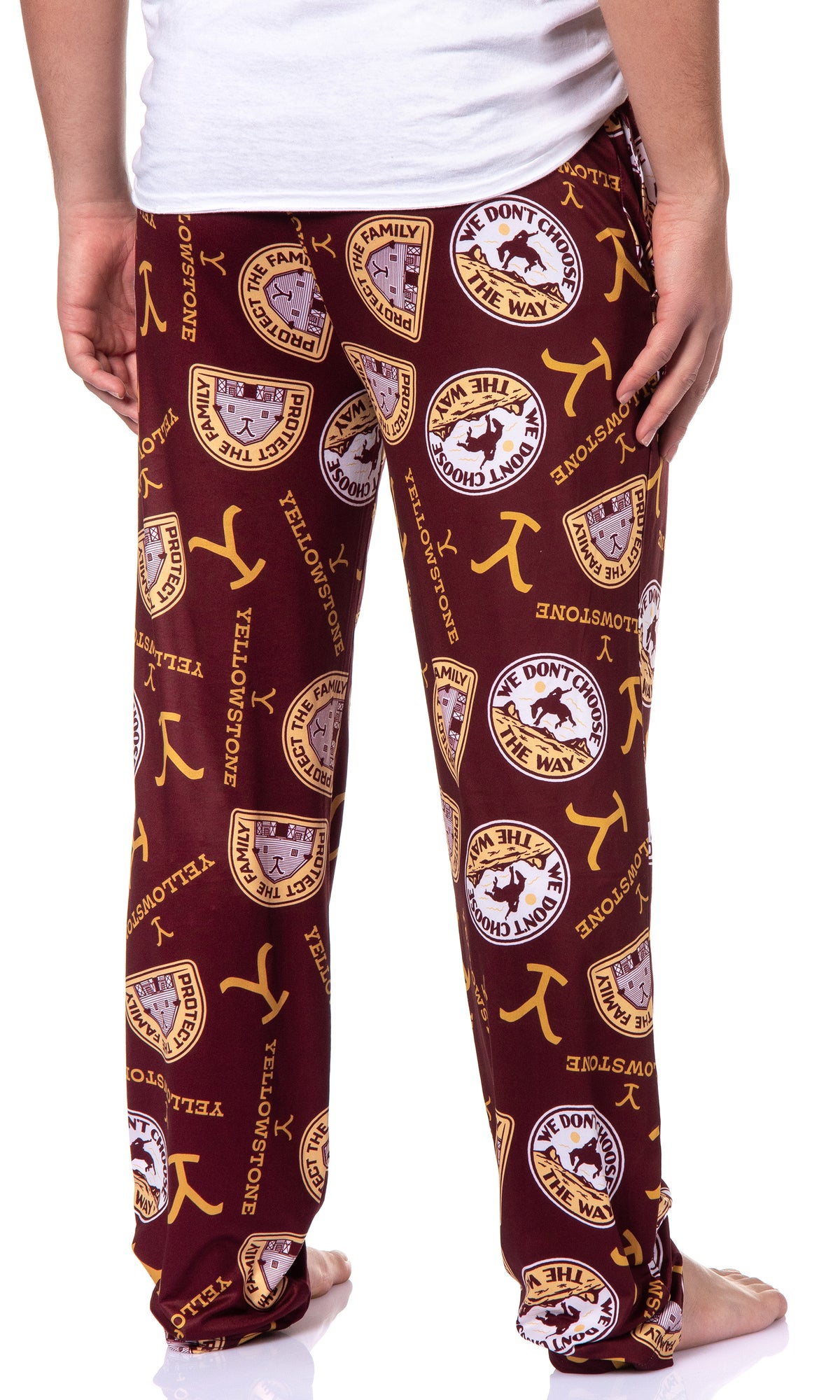 Yellowstone Men's TV Show Protect The Family Pattern Lounge Pajama Pants