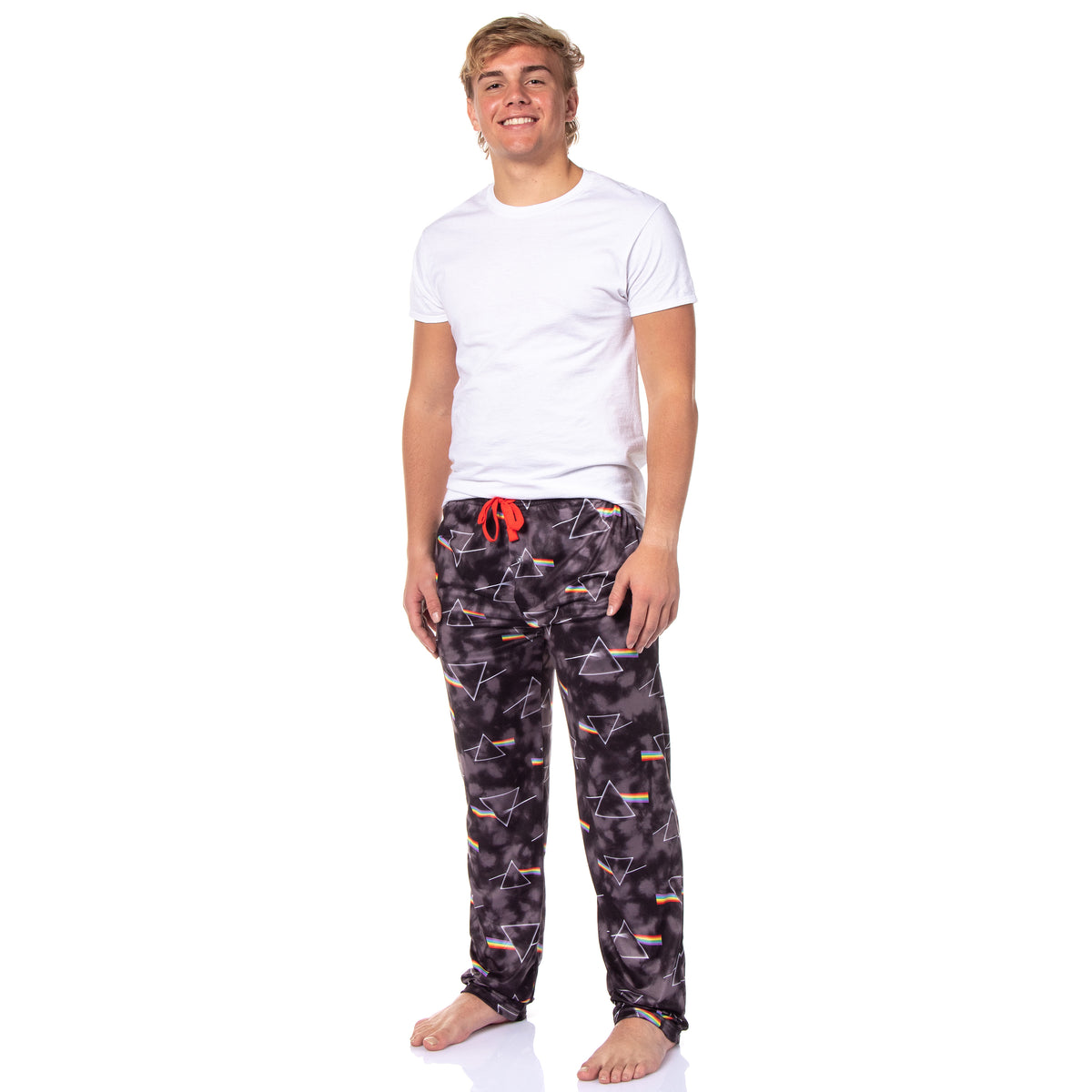 Pink Floyd Men's Dark Side Of The Moon Prism Tie Dye Adult Pajama Pants