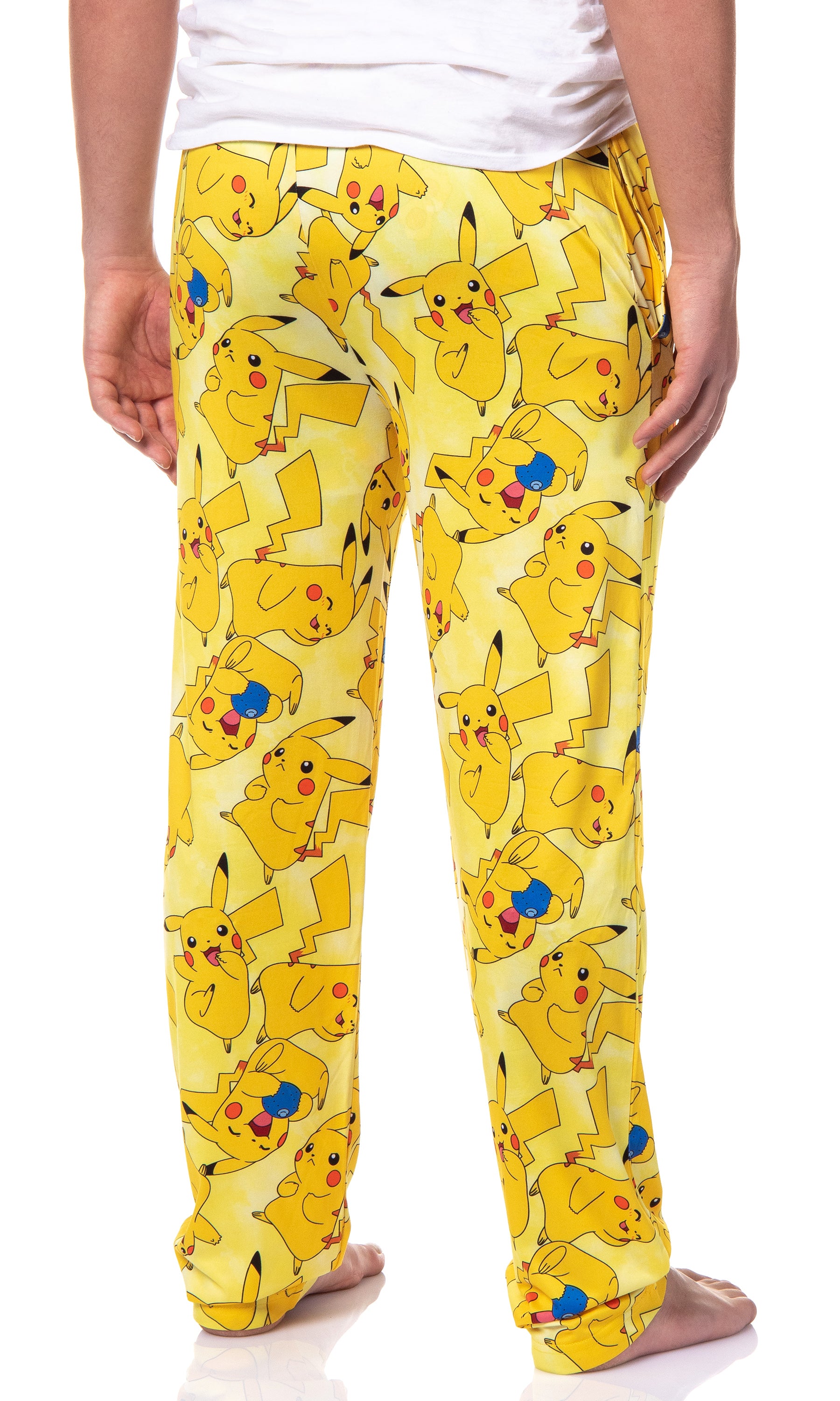 Pokemon Men's Pikachu Allover Character Subtle Tie Dye Adult Pajama Pants