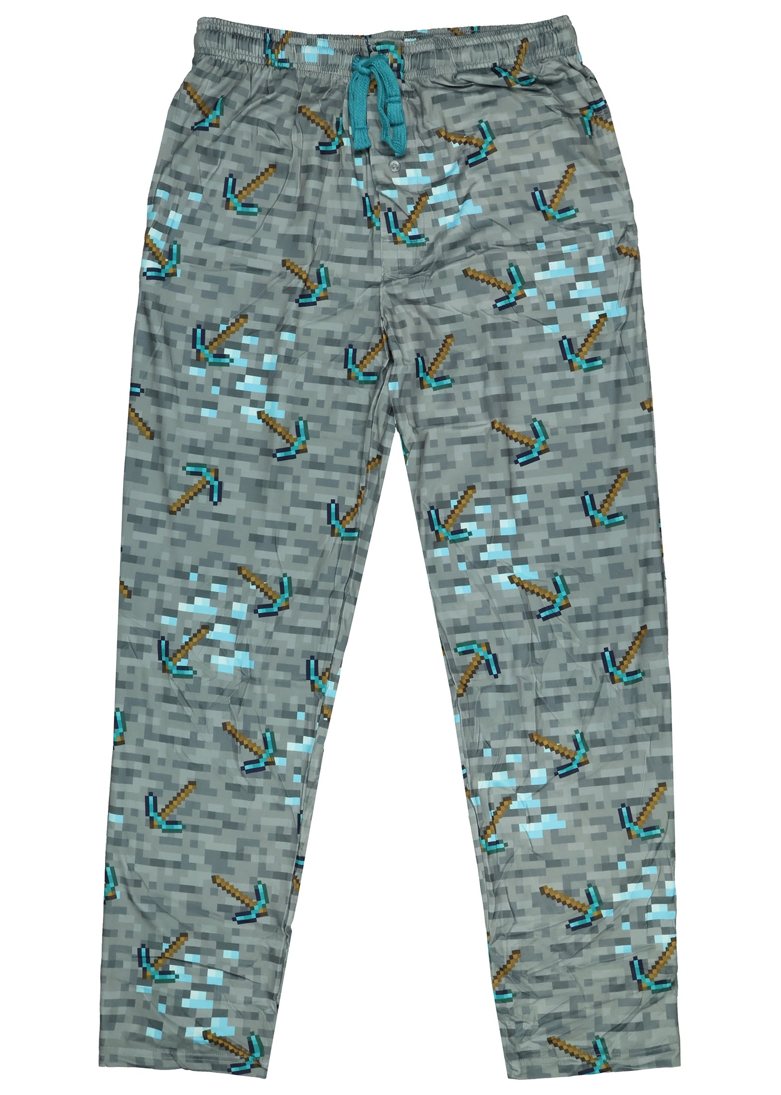 Minecraft Pajama Pants For Men Digging For Diamonds Pickaxe Sleep Bottoms