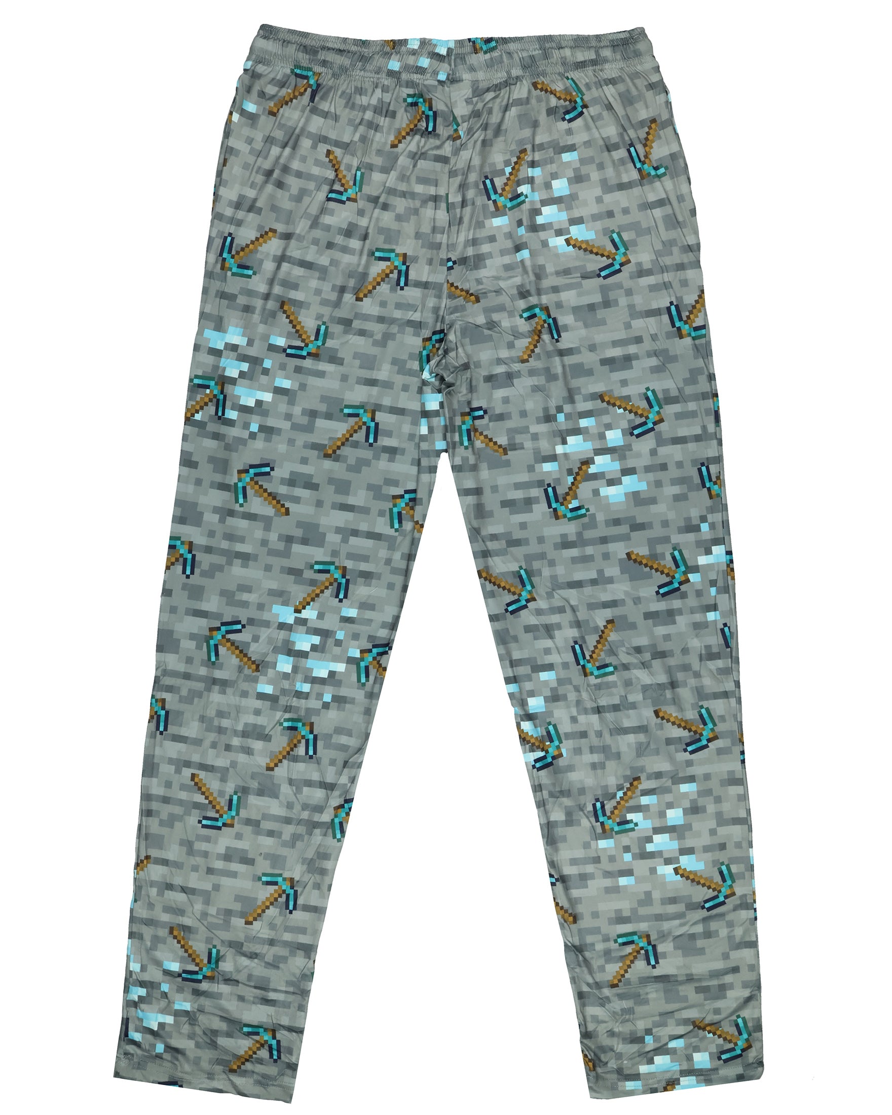 Minecraft Pajama Pants For Men Digging For Diamonds Pickaxe Sleep Bottoms