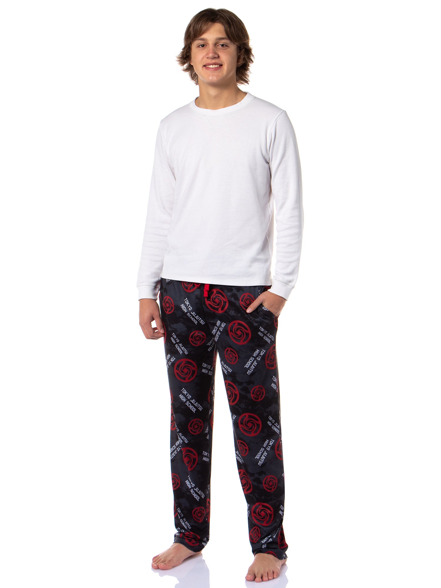 Jujutsu Kaisen Men's Tokyo jujutsu Logo Allover Print Lounge Pants