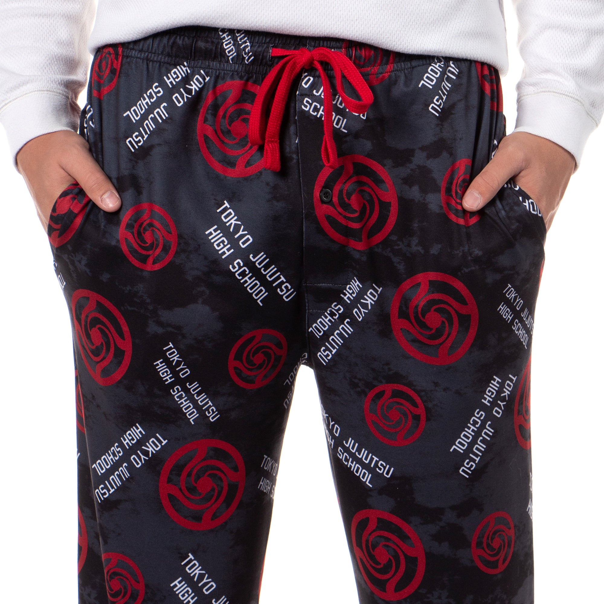 Jujutsu Kaisen Men's Tokyo jujutsu Logo Allover Print Lounge Pants