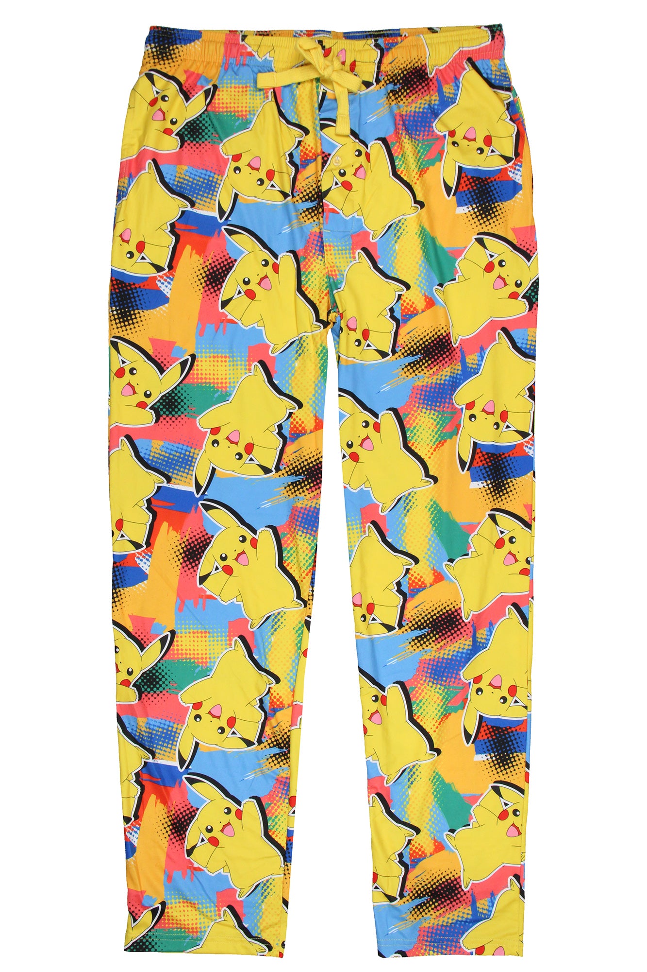 Pokemon Men's Pikachu Pajama Pants Allover Multicolor Lounge Sleep Bottoms