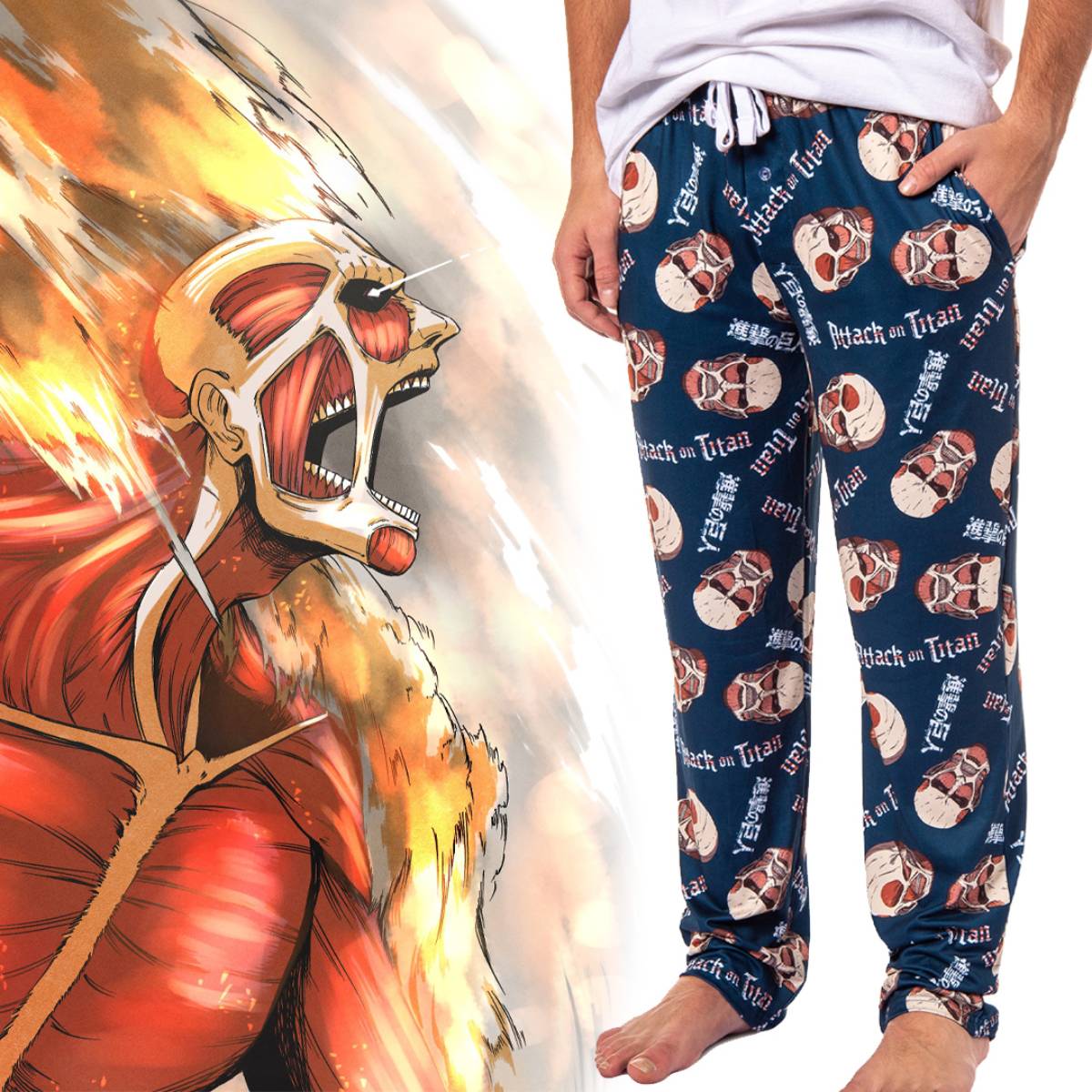 Attack on Titan Men's Manga Merch Pajama Pants Colossal Titan Sleep Pants