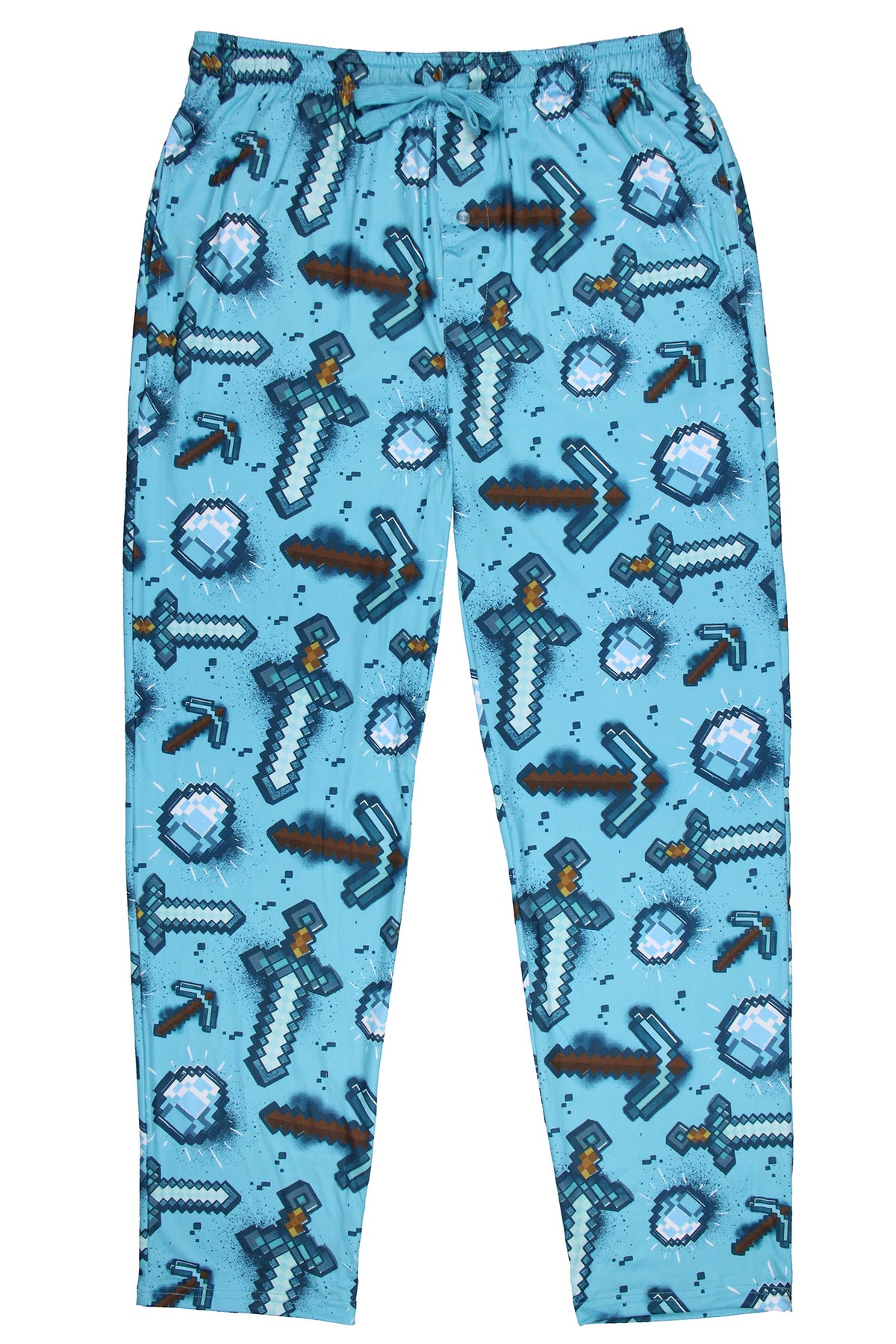 Men's Minecraft Pajama Pants Diamond Art Pickaxe And Sword Sleep Pants