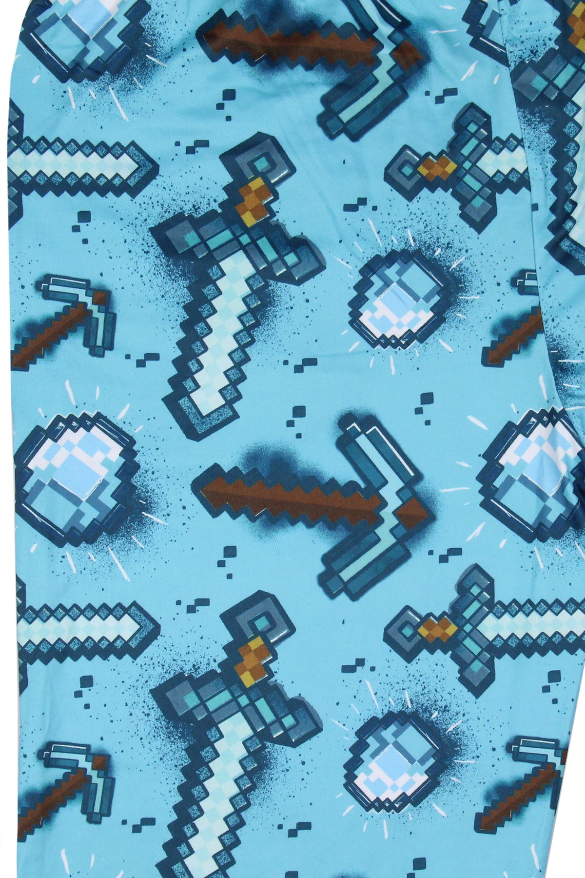 Men's Minecraft Pajama Pants Diamond Art Pickaxe And Sword Sleep Pants