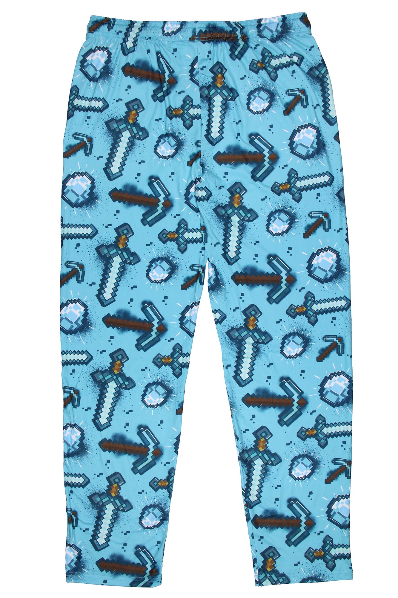 Men's Minecraft Pajama Pants Diamond Art Pickaxe And Sword Sleep Pants