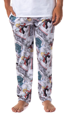 Fullmetal Alchemist Anime Men's Edward Alphonse and Title AOP Pajama Pants