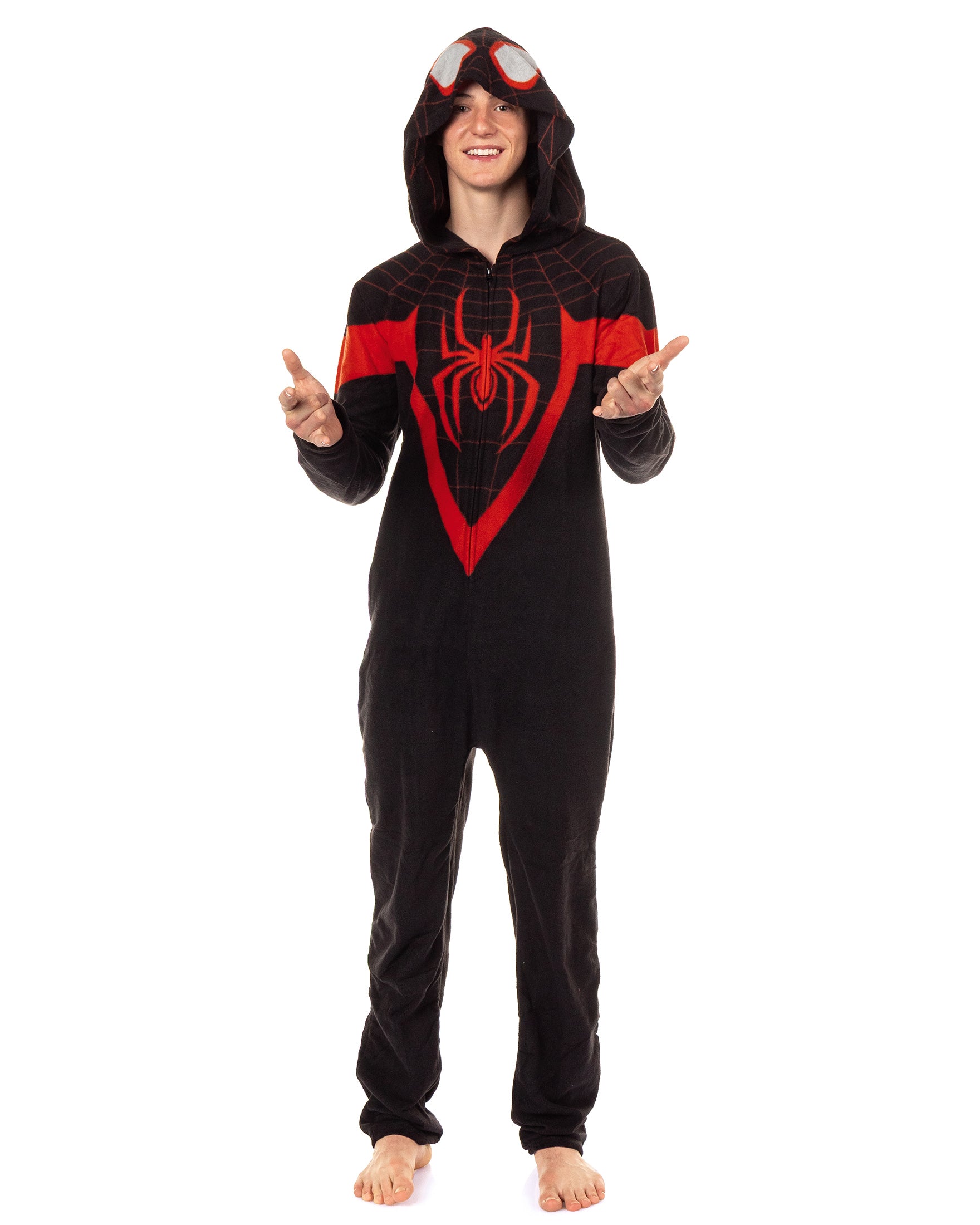 Marvel Spider-Man Union Suit Men's Miles Morales One Piece Lounge Pajamas