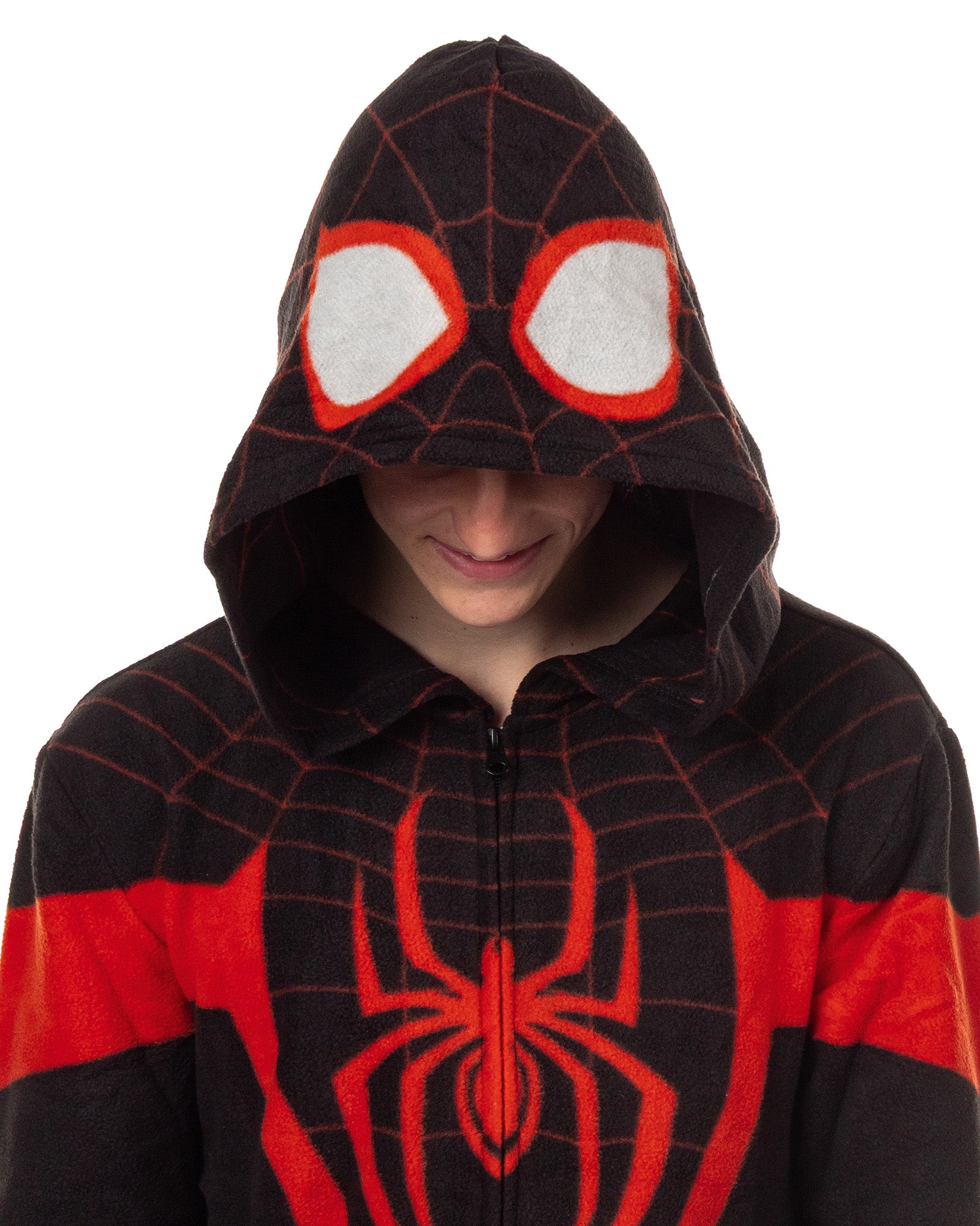 Marvel Spider-Man Union Suit Men's Miles Morales One Piece Lounge Pajamas
