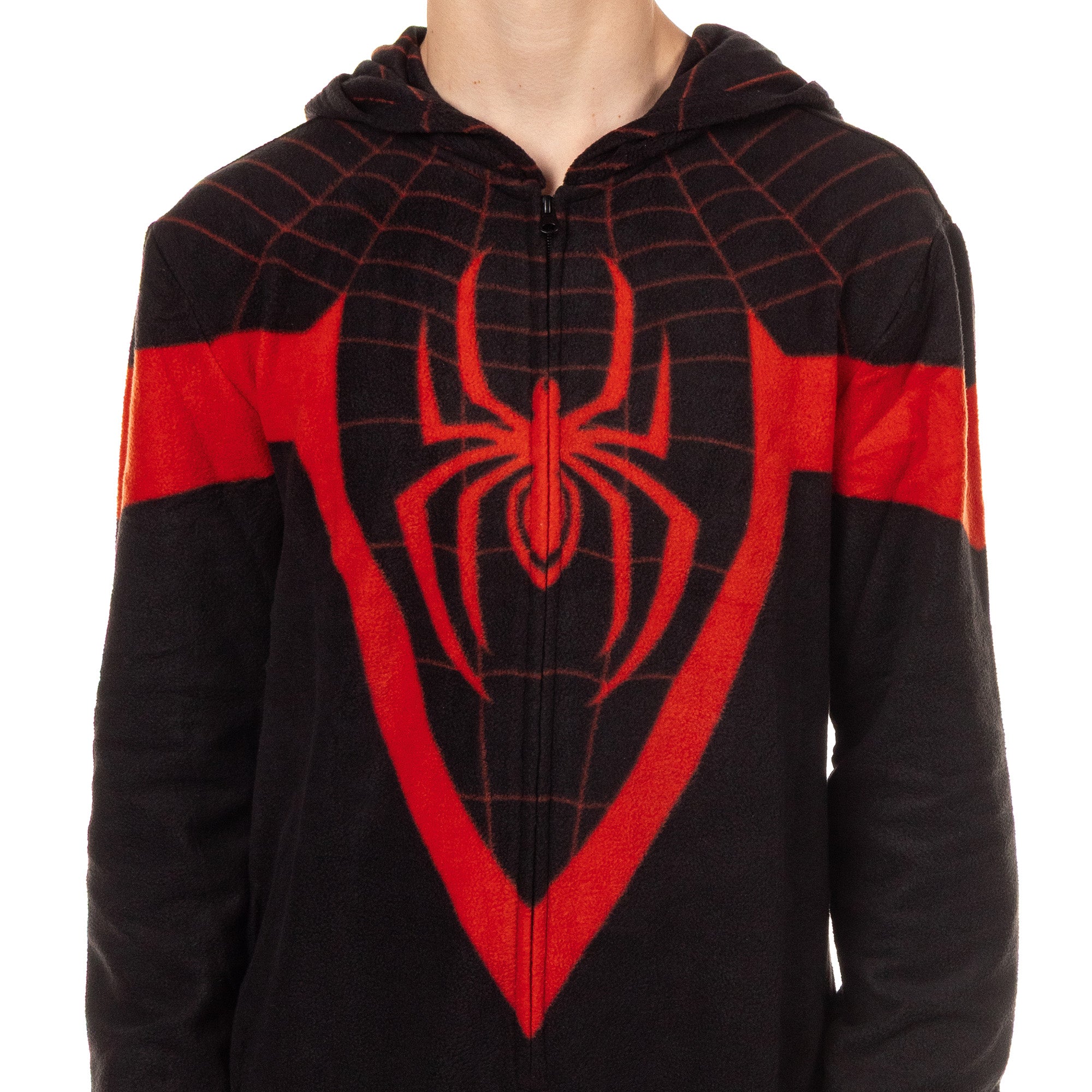 Marvel Spider-Man Union Suit Men's Miles Morales One Piece Lounge Pajamas