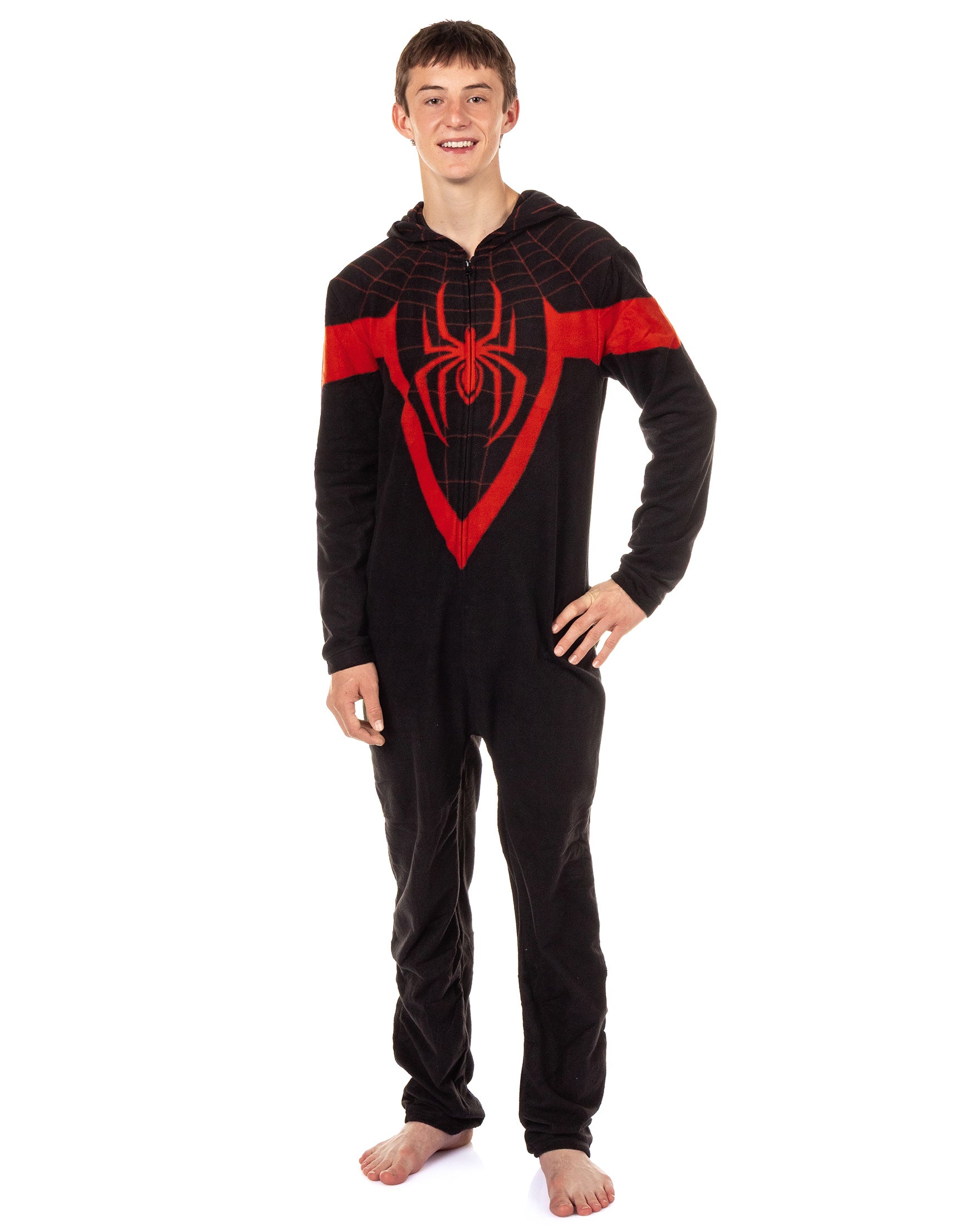 Marvel Spider-Man Union Suit Men's Miles Morales One Piece Lounge Pajamas