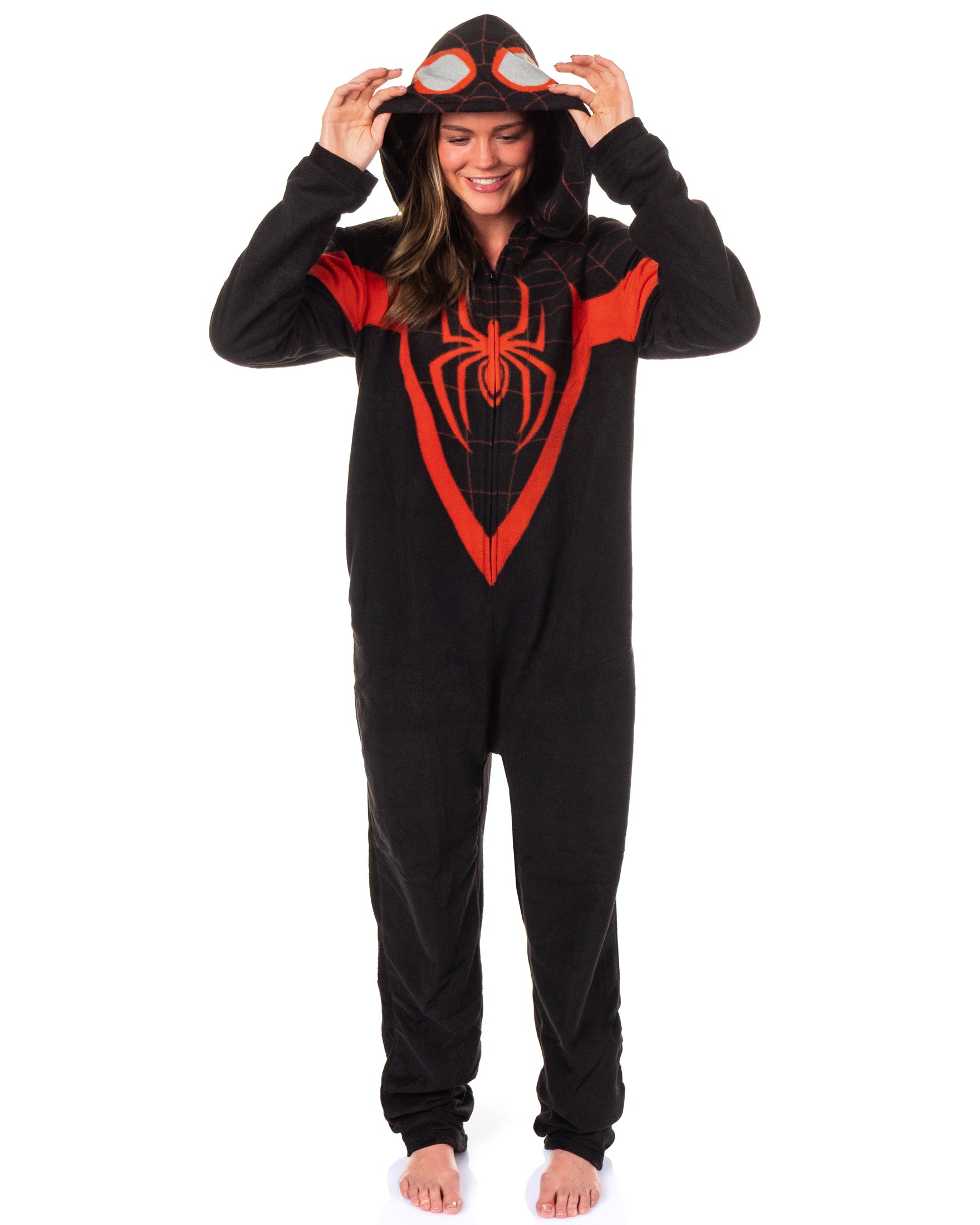 Marvel Spider-Man Union Suit Men's Miles Morales One Piece Lounge Pajamas